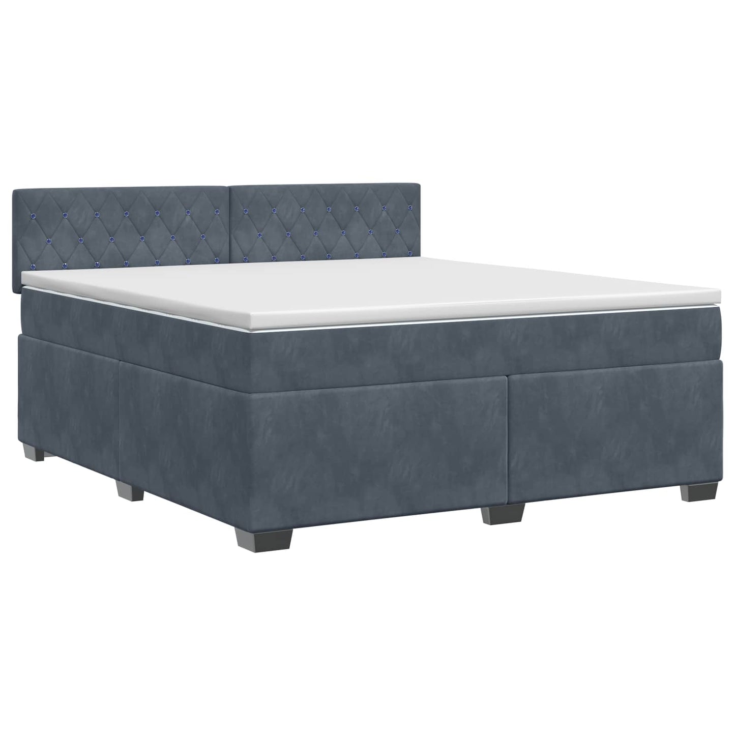 vidaXL Κρεβάτι box spring με στρώμα Σκούρο Γκρι 180 x 200 cm Βελούδο