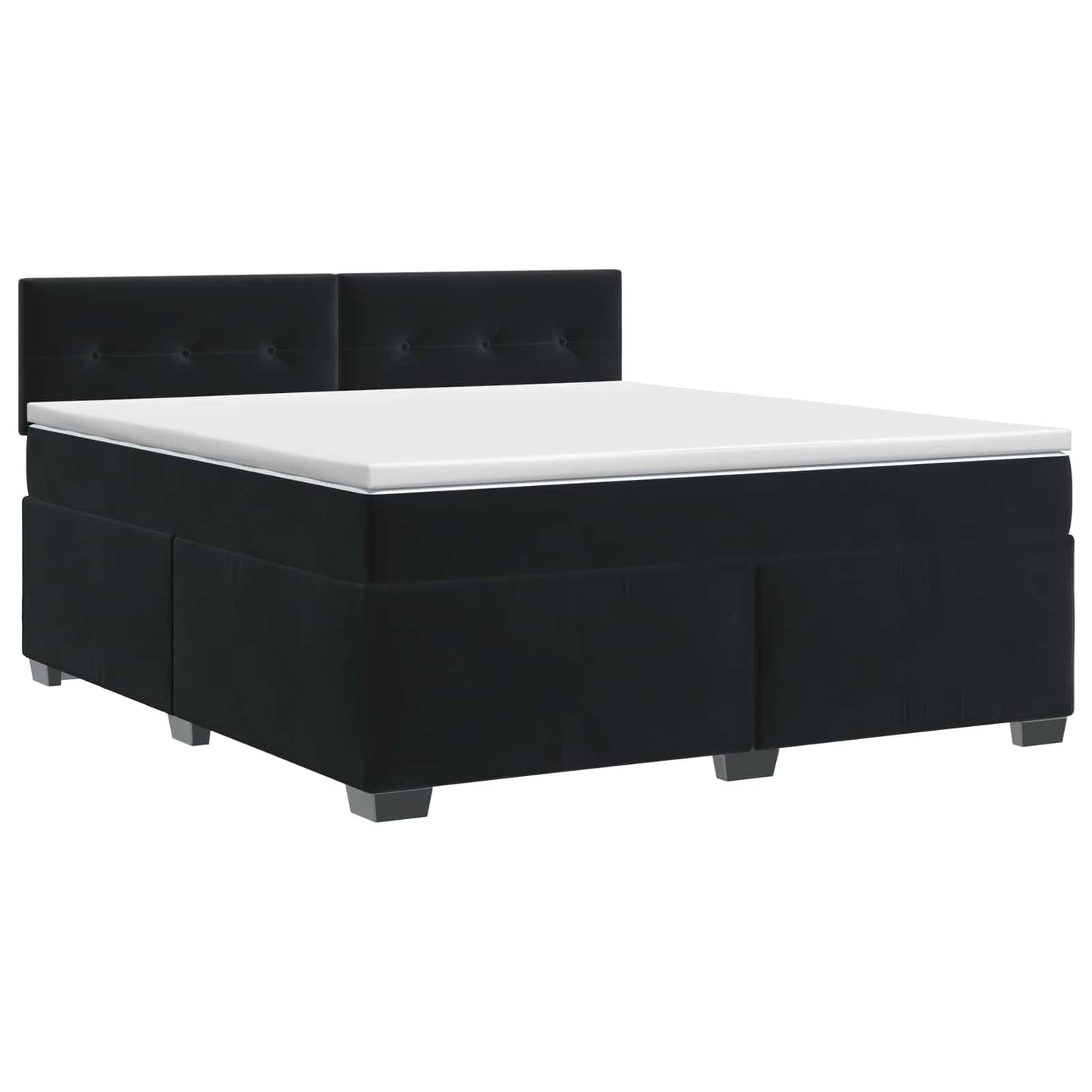 vidaXL Κρεβάτι box spring με στρώμα Μαύρο 180 x 200 cm Βελούδο