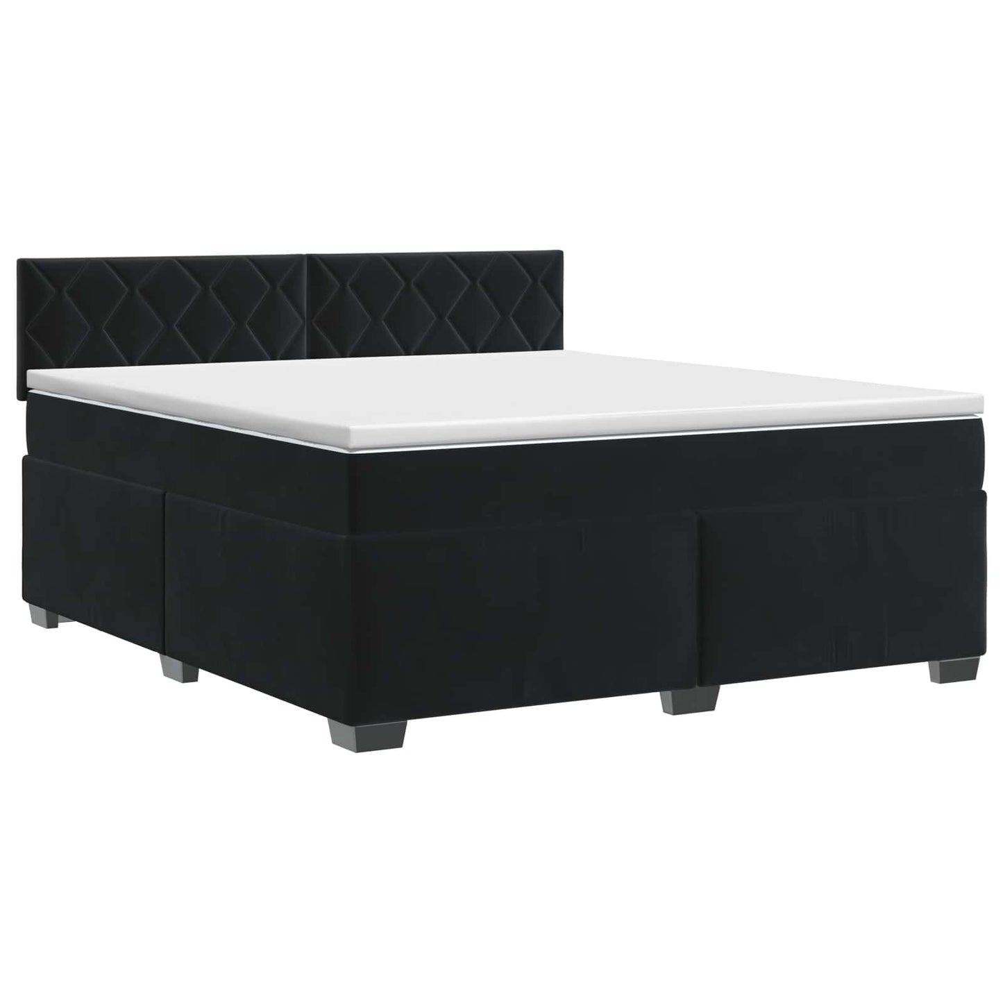vidaXL Κρεβάτι box spring με στρώμα Μαύρο 180 x 200 cm Βελούδο