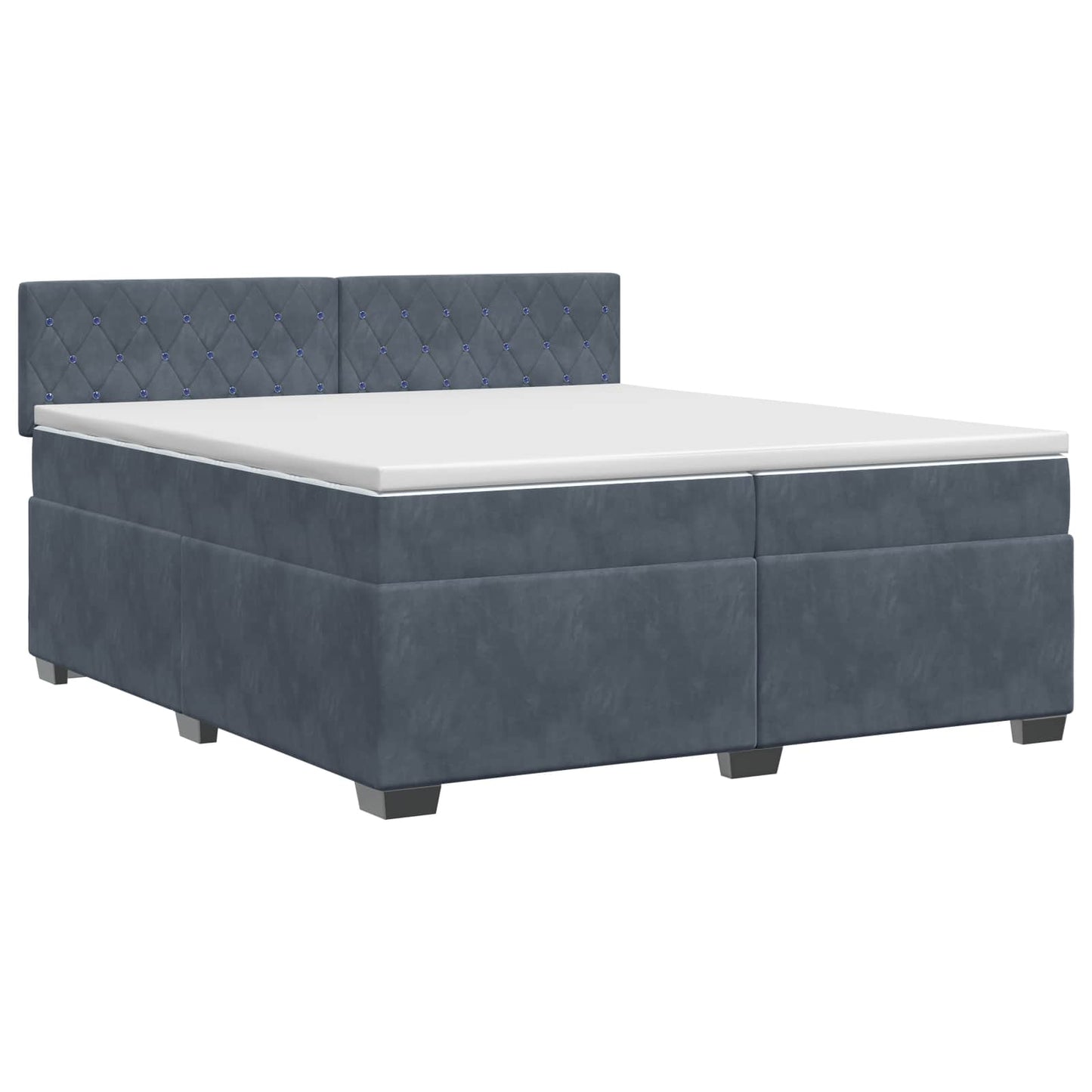 vidaXL Κρεβάτι box spring με στρώμα Σκούρο Γκρι 200 x 200 cm Βελούδο