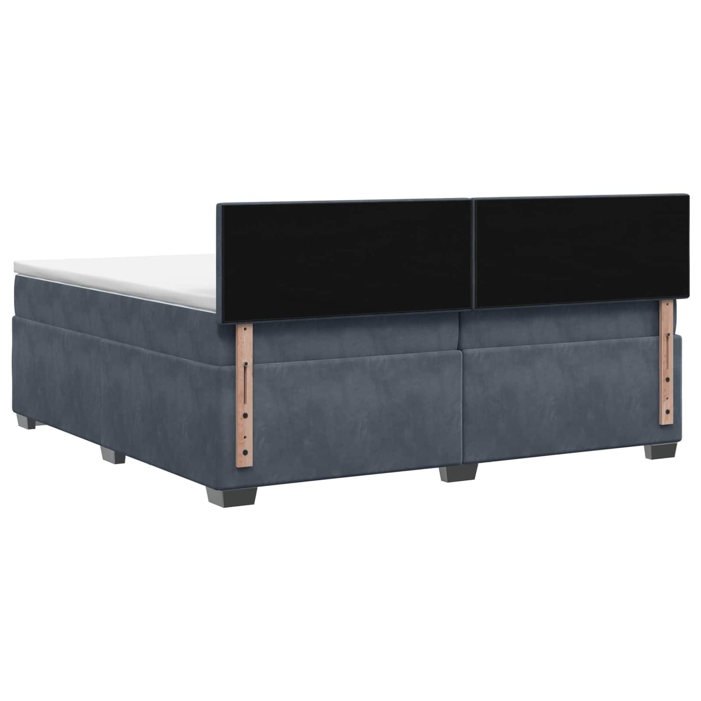 vidaXL Κρεβάτι box spring με στρώμα Σκούρο Γκρι 200 x 200 cm Βελούδο