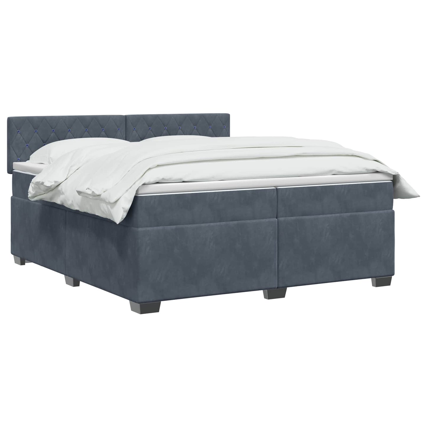 vidaXL Κρεβάτι box spring με στρώμα Σκούρο Γκρι 200 x 200 cm Βελούδο