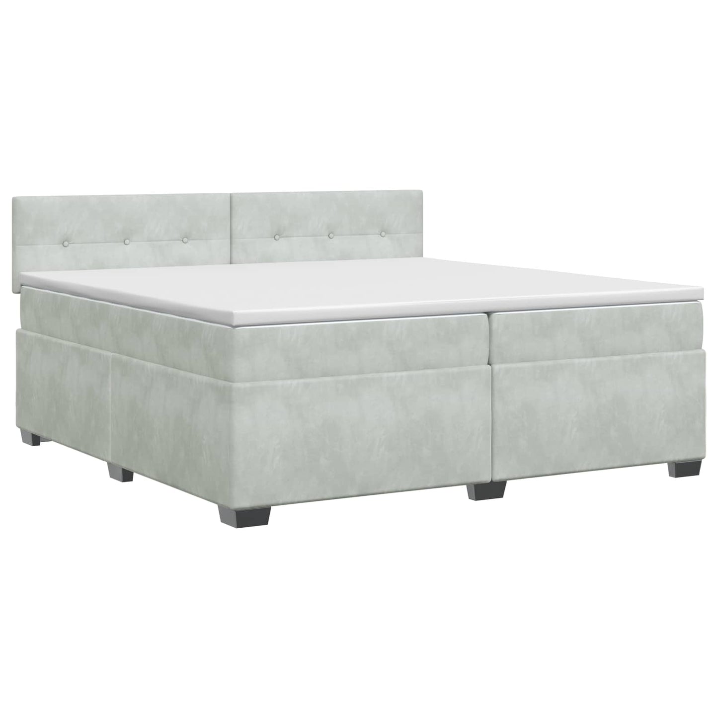 vidaXL Κρεβάτι box spring με στρώμα Ανοιχτό γκρι 200 x 200 cm Βελούδο