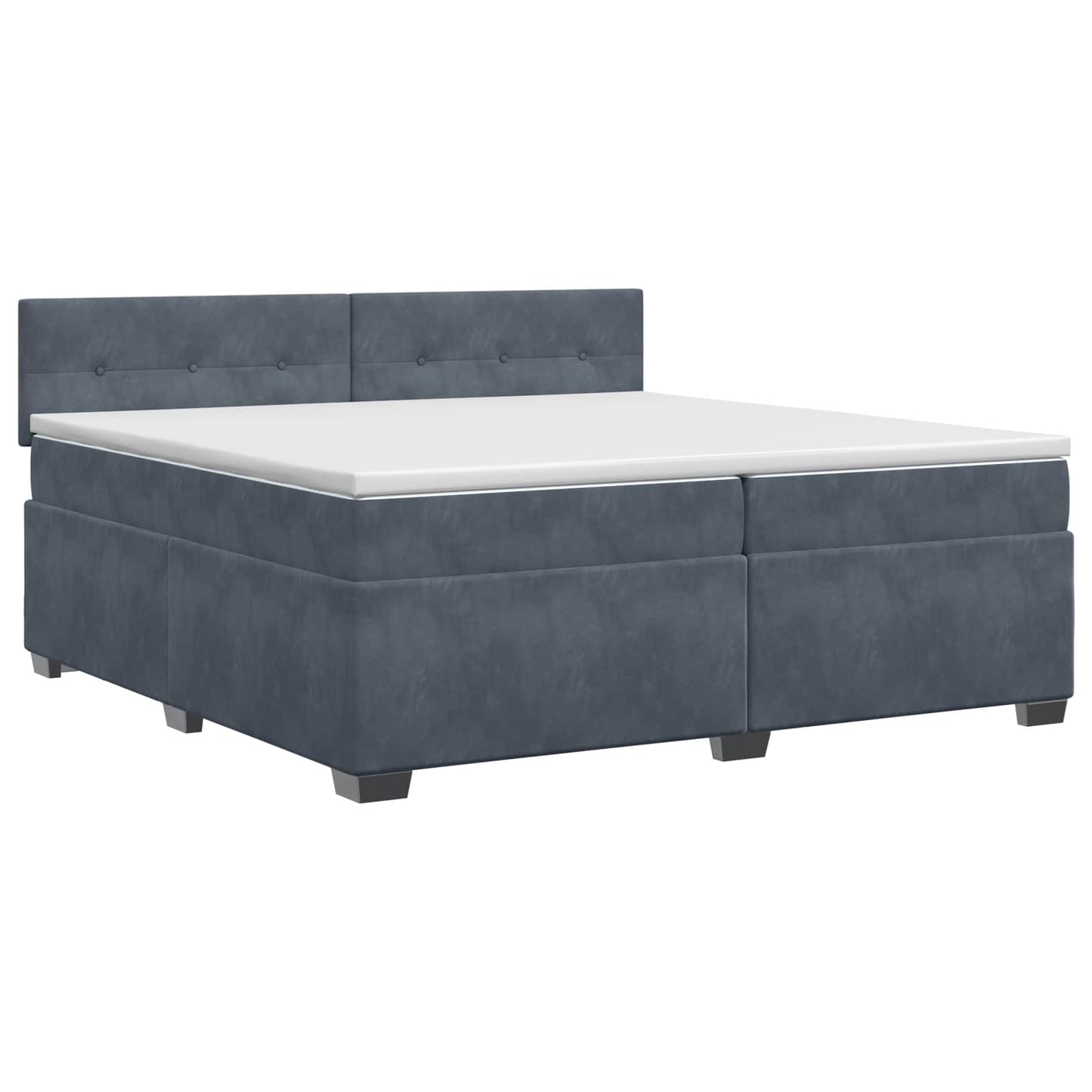 vidaXL Κρεβάτι box spring με στρώμα Σκούρο Γκρι 200 x 200 cm Βελούδο