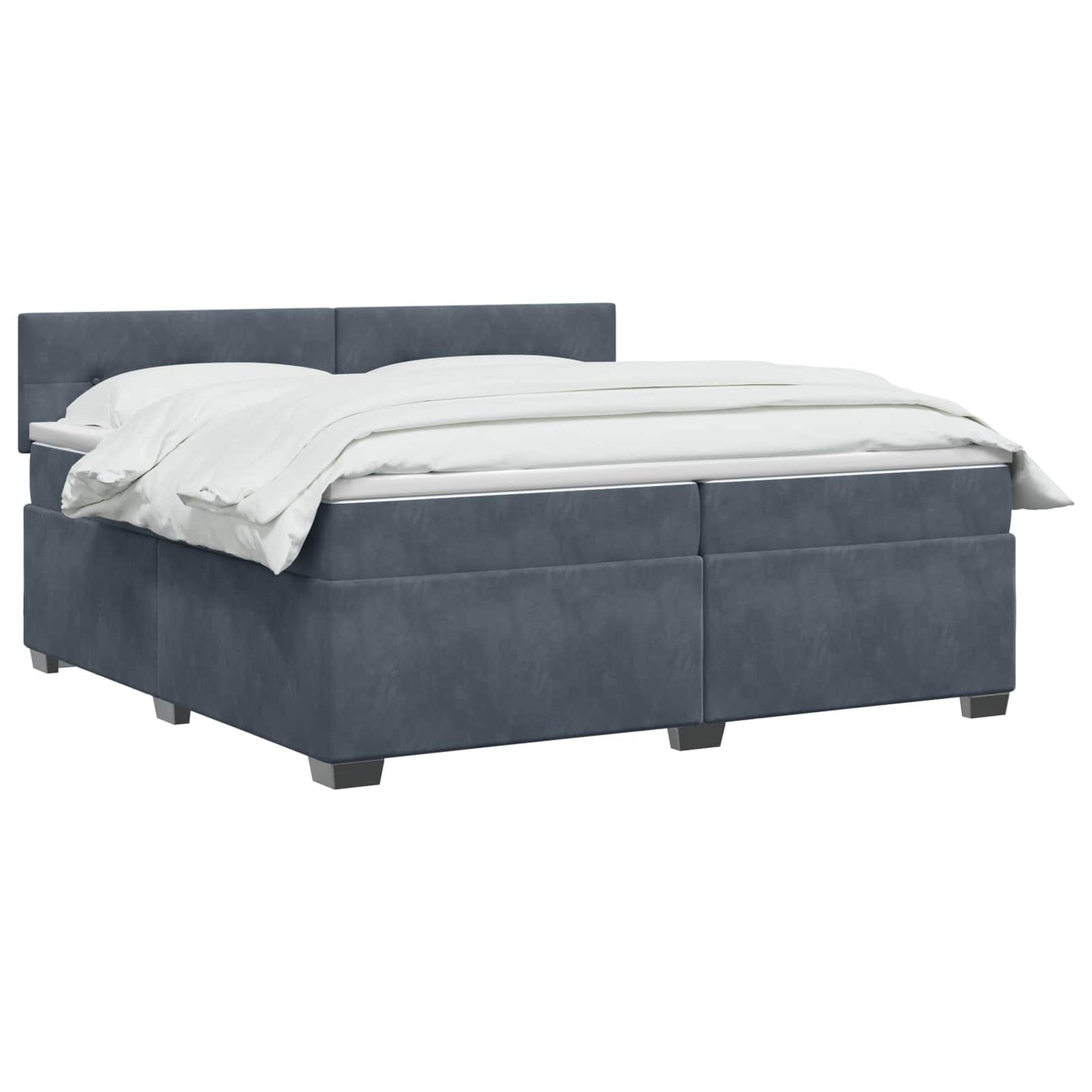vidaXL Κρεβάτι box spring με στρώμα Σκούρο Γκρι 200 x 200 cm Βελούδο