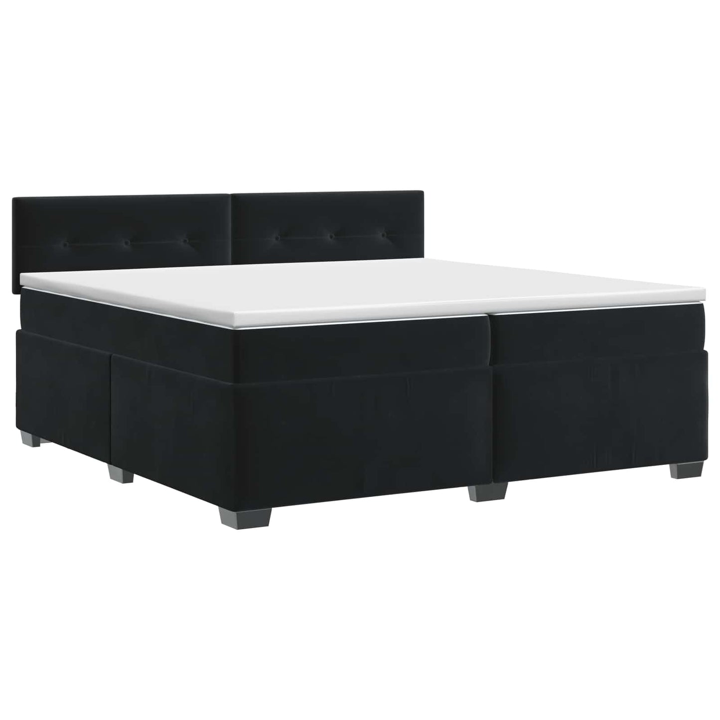vidaXL Κρεβάτι box spring με στρώμα Μαύρο 200 x 200 cm Βελούδο