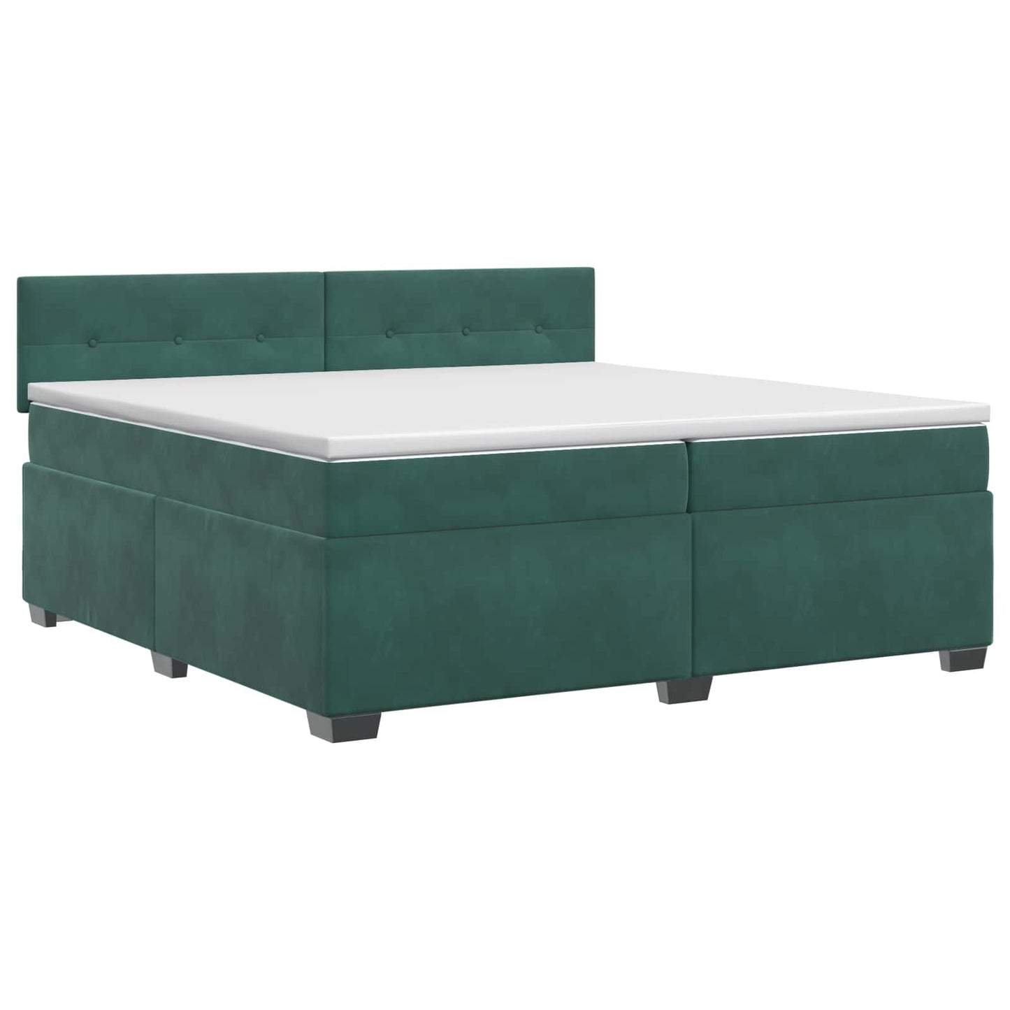 vidaXL Κρεβάτι box spring με στρώμα Σκούρο Πράσινο 200 x 200 cm