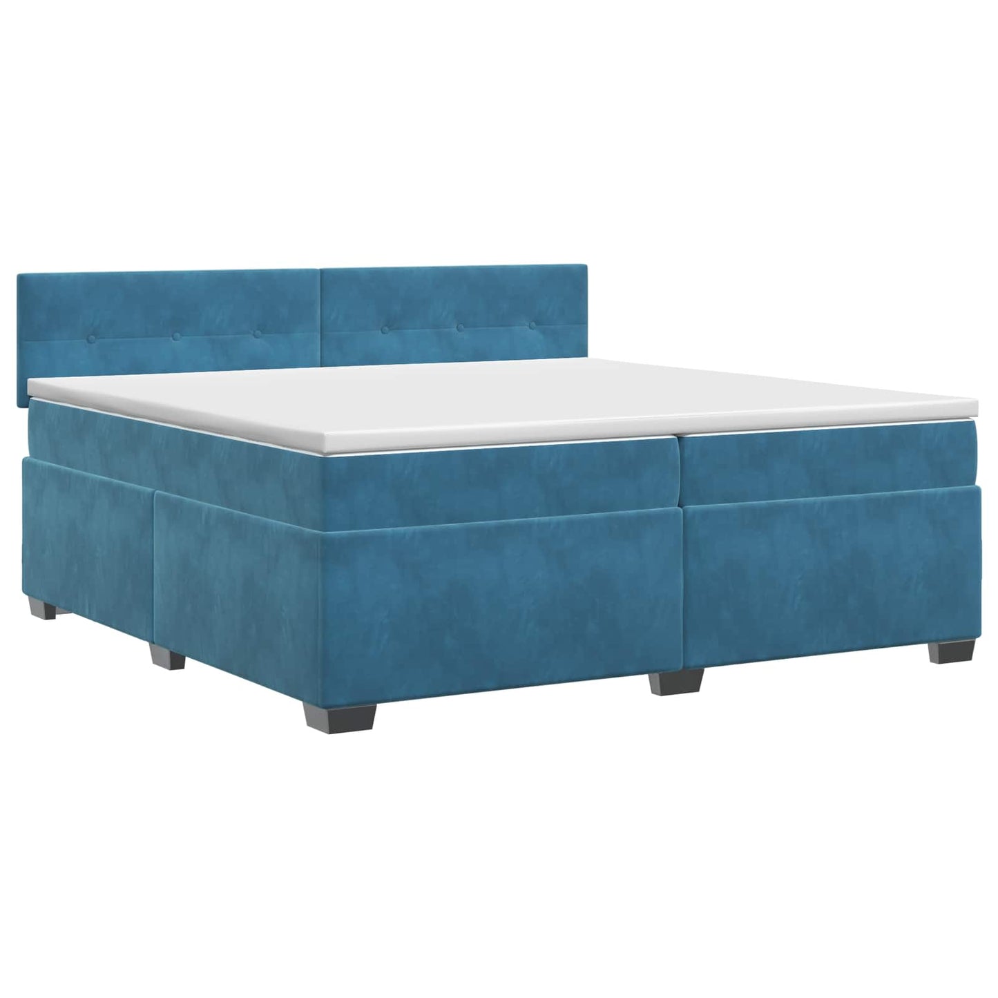 vidaXL Κρεβάτι box spring με στρώμα Σκούρο Μπλε 200 x 200 cm Βελούδο
