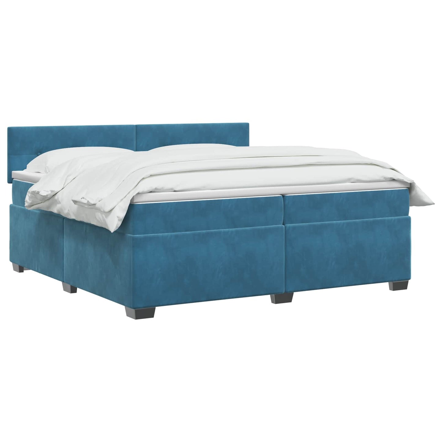 vidaXL Κρεβάτι box spring με στρώμα Σκούρο Μπλε 200 x 200 cm Βελούδο