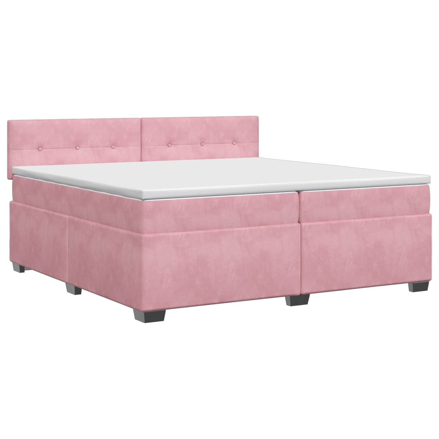 vidaXL Κρεβάτι box spring με στρώμα Ροζ 200 x 200 cm Βελούδο