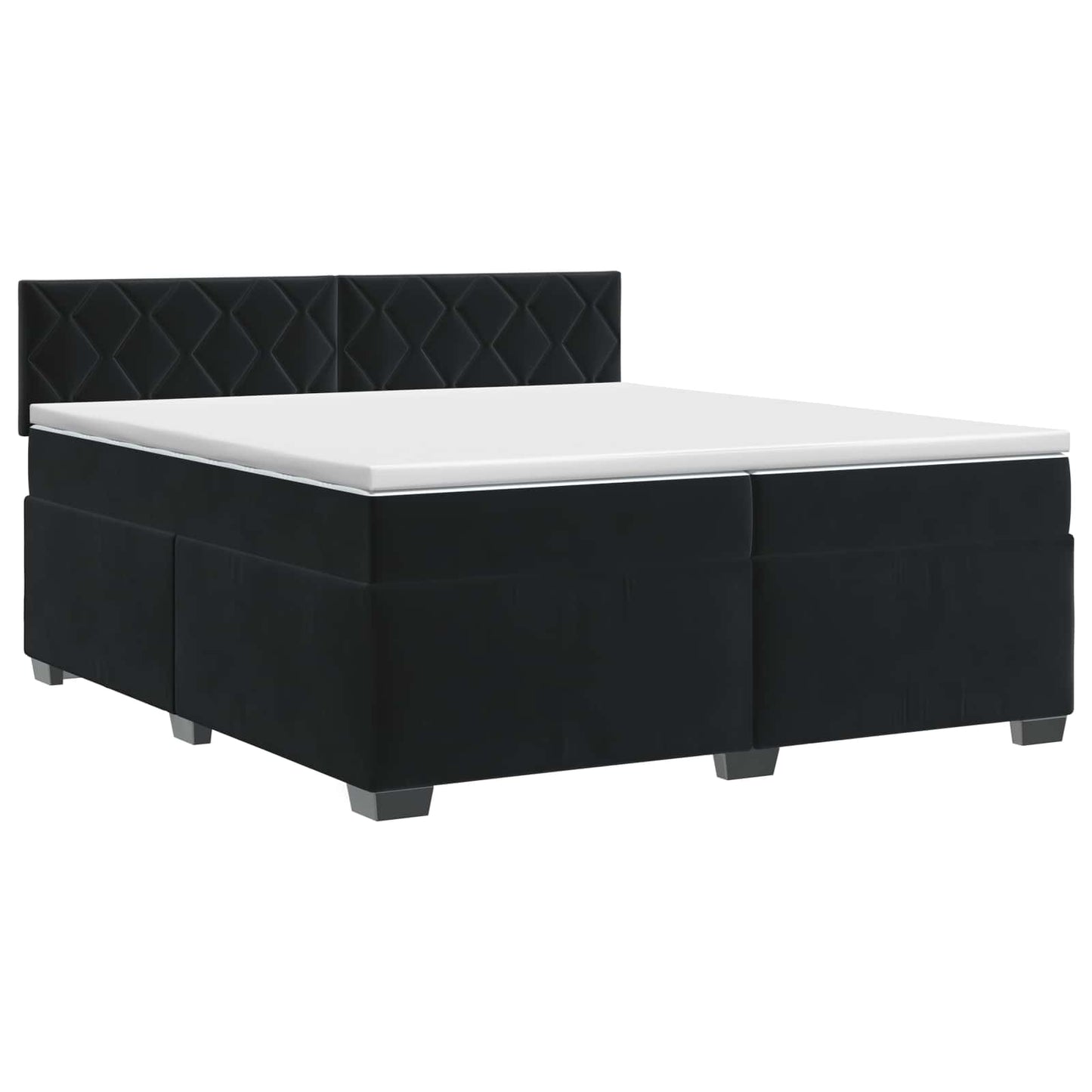 vidaXL Κρεβάτι box spring με στρώμα Μαύρο 200 x 200 cm Βελούδο