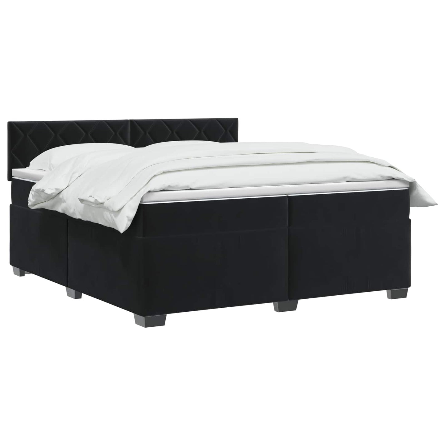 vidaXL Κρεβάτι box spring με στρώμα Μαύρο 200 x 200 cm Βελούδο