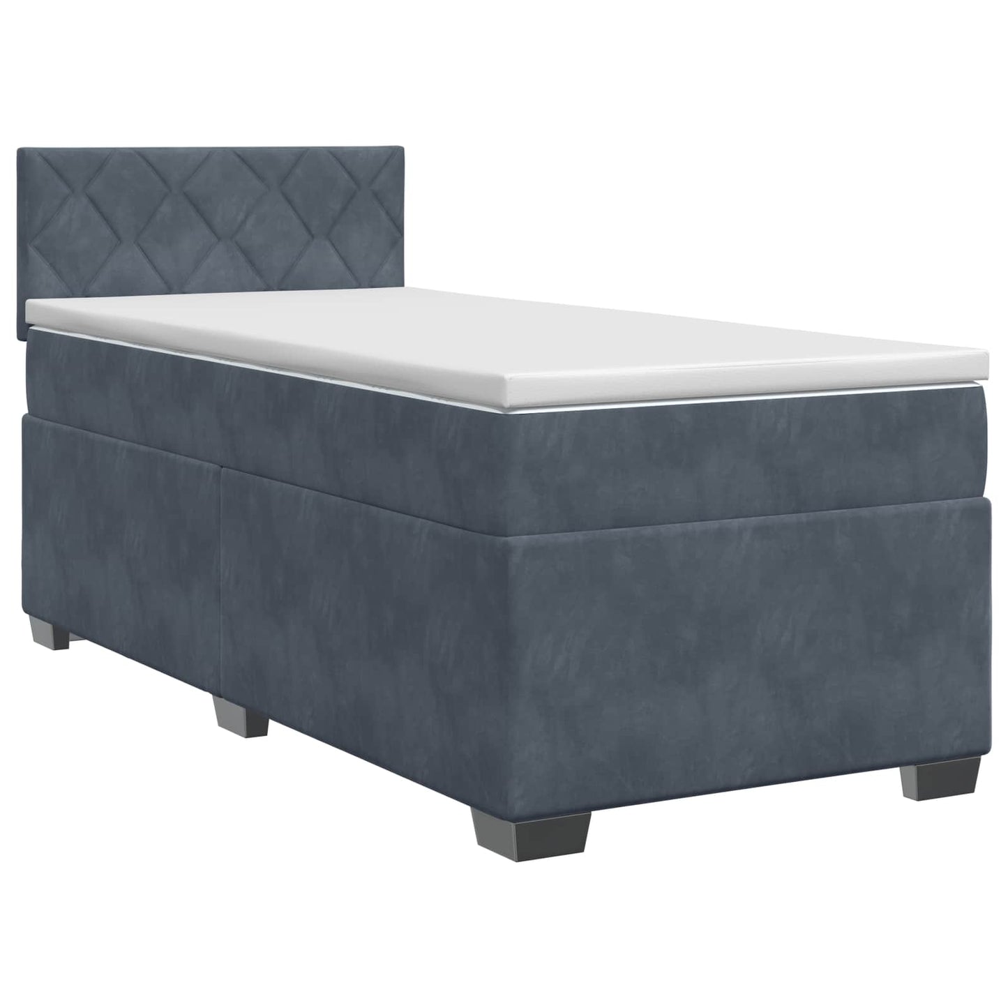 vidaXL Κρεβάτι box spring με στρώμα Σκούρο Γκρι 90 x 190 cm Βελούδο