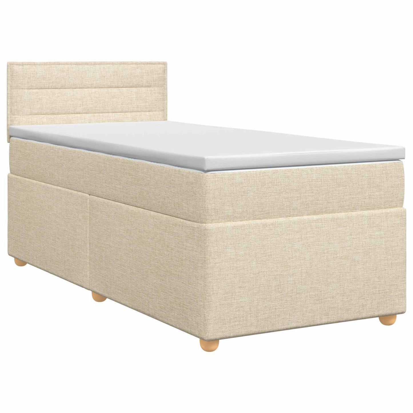 vidaXL Κρεβάτι box spring με στρώμα Κρεμ 80 x 200 cm Ύφασμα
