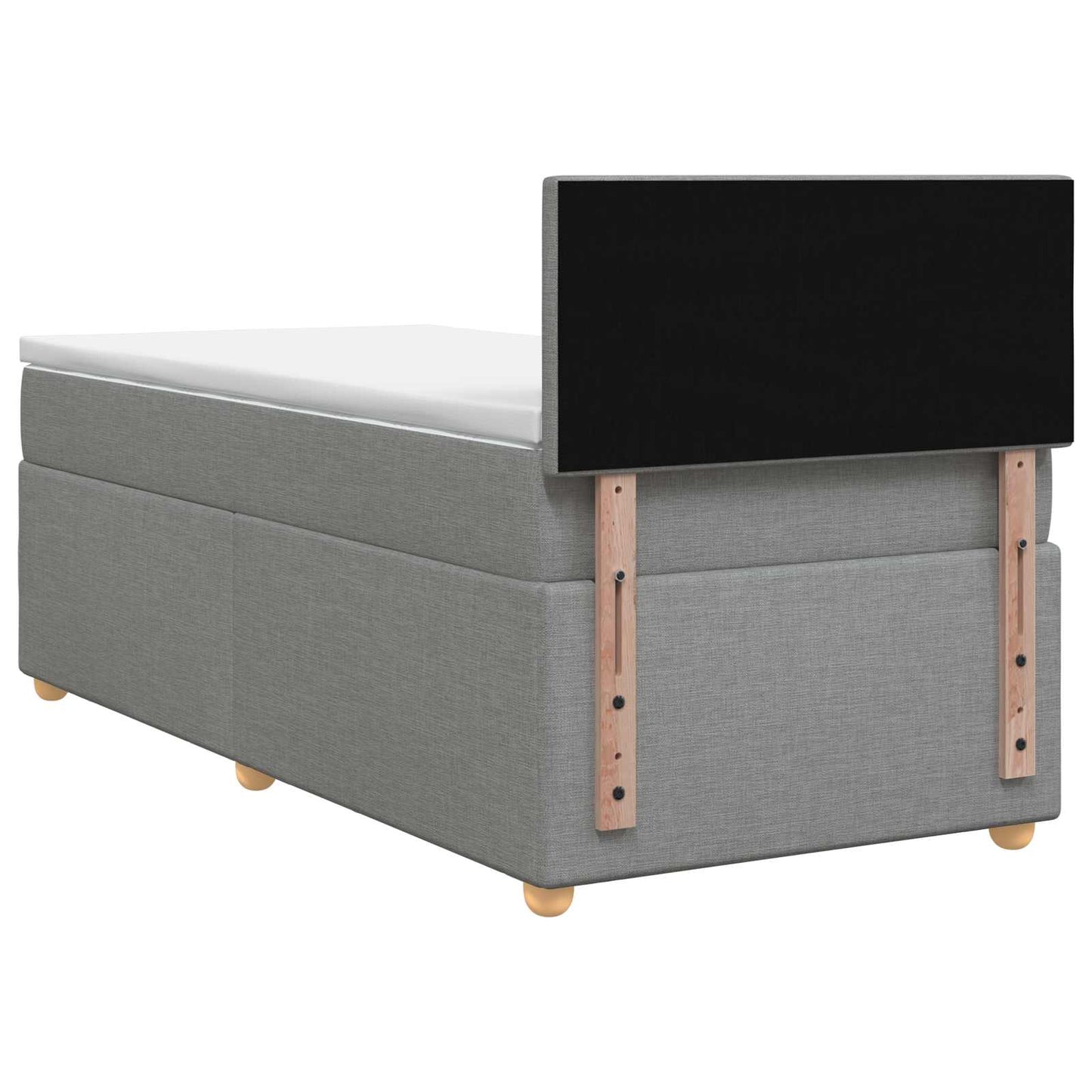 vidaXL Κρεβάτι box spring με στρώμα Ανοιχτό γκρι 80 x 200 cm Ύφασμα
