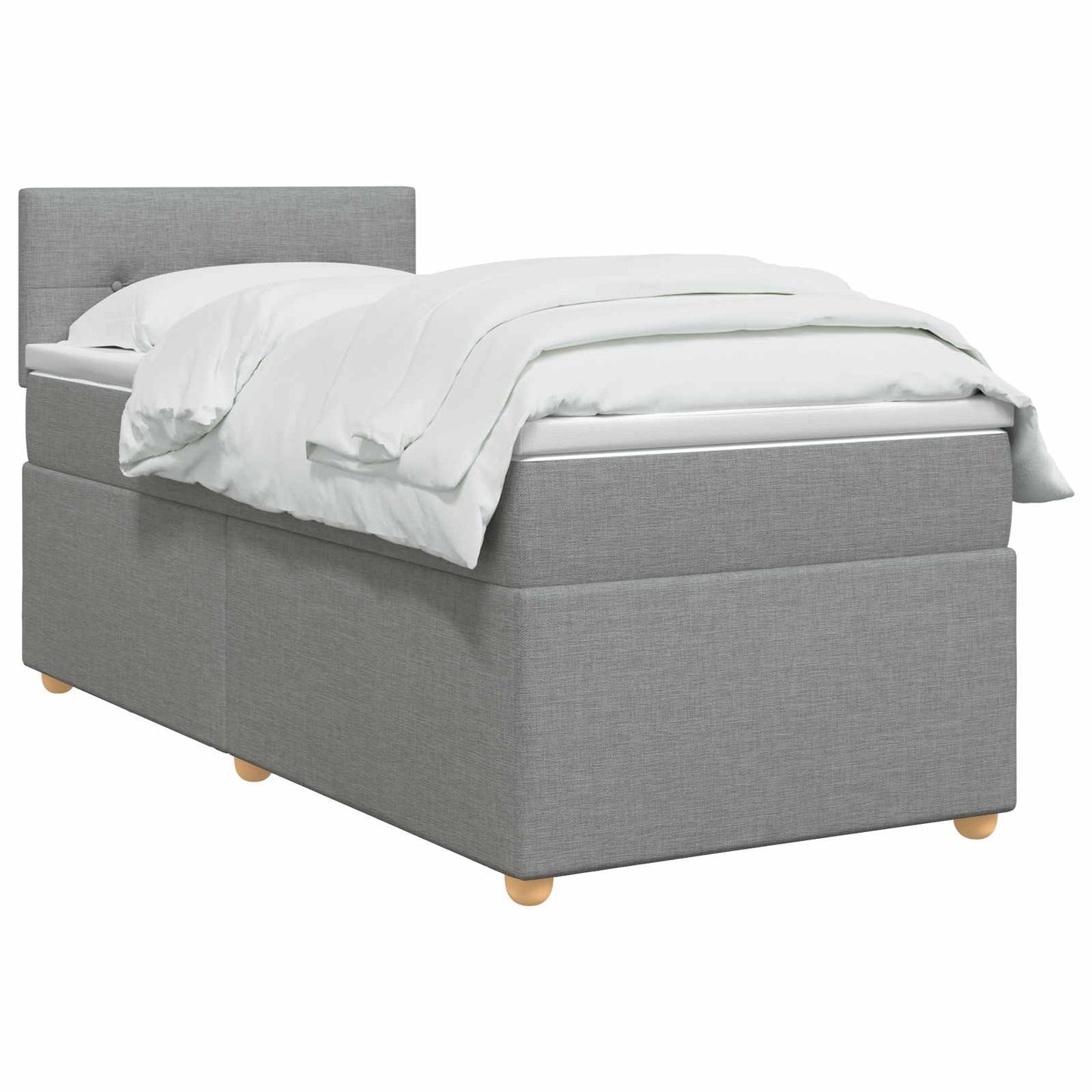 vidaXL Κρεβάτι box spring με στρώμα Ανοιχτό γκρι 80 x 200 cm Ύφασμα