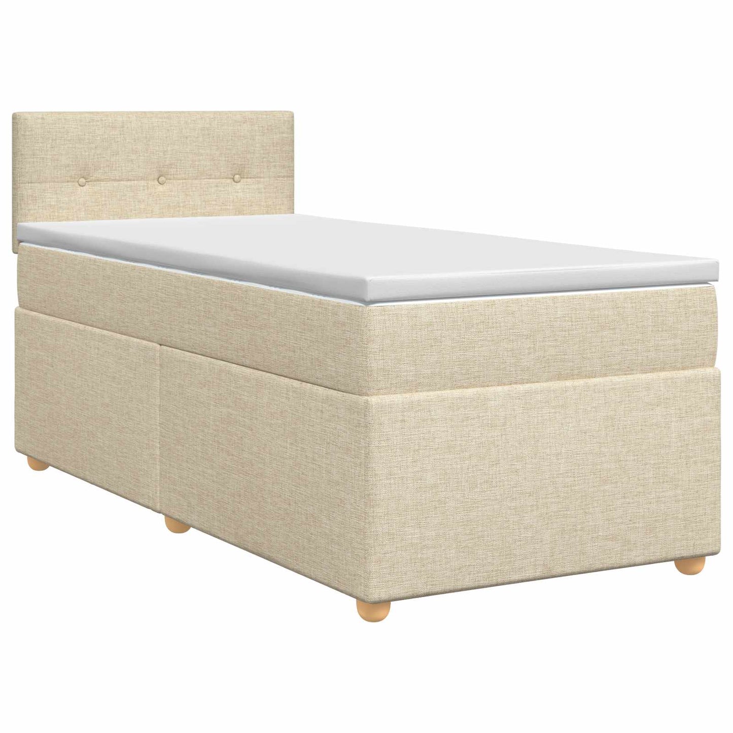 vidaXL Κρεβάτι box spring με στρώμα Κρεμ 80 x 200 cm Ύφασμα