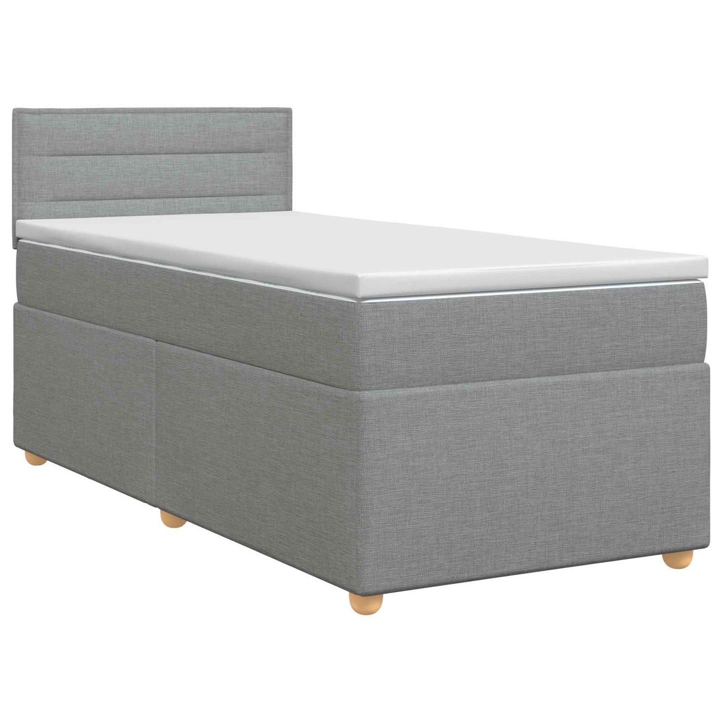 vidaXL Κρεβάτι box spring με στρώμα Ανοιχτό γκρι 90 x 190 cm Ύφασμα