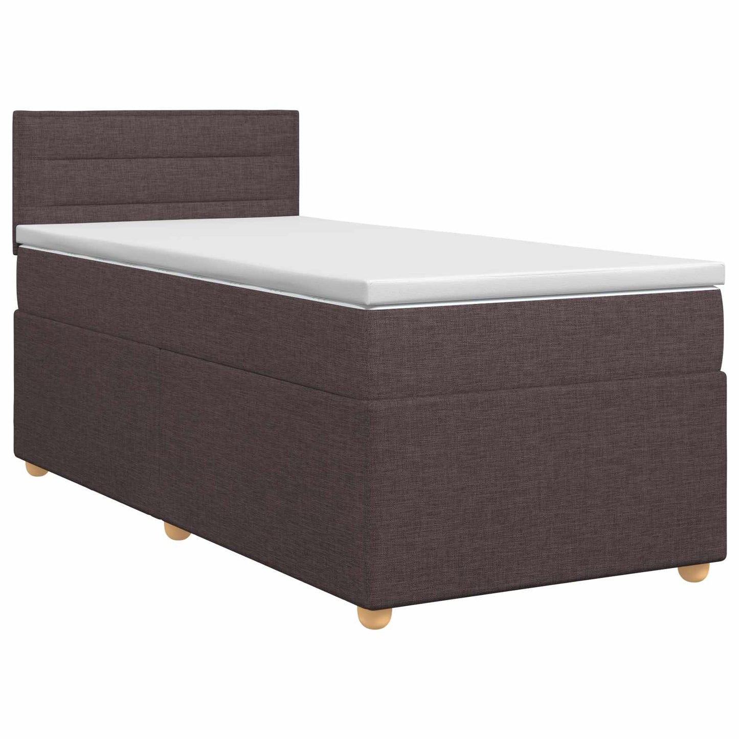 vidaXL Κρεβάτι box spring με στρώμα Σκούρο Καφέ 90 x 190 cm Ύφασμα