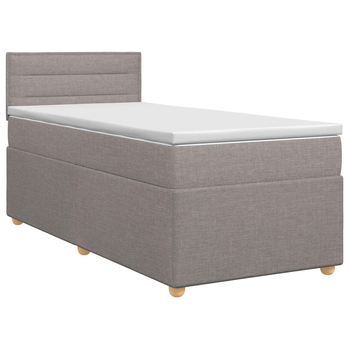 vidaXL Κρεβάτι box spring με στρώμα Taupe 90 x 190 cm Ύφασμα