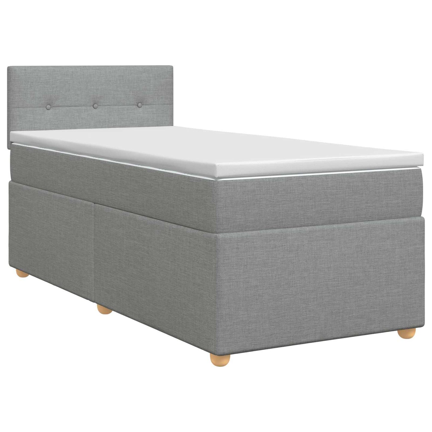vidaXL Κρεβάτι box spring με στρώμα Ανοιχτό γκρι 90 x 190 cm Ύφασμα
