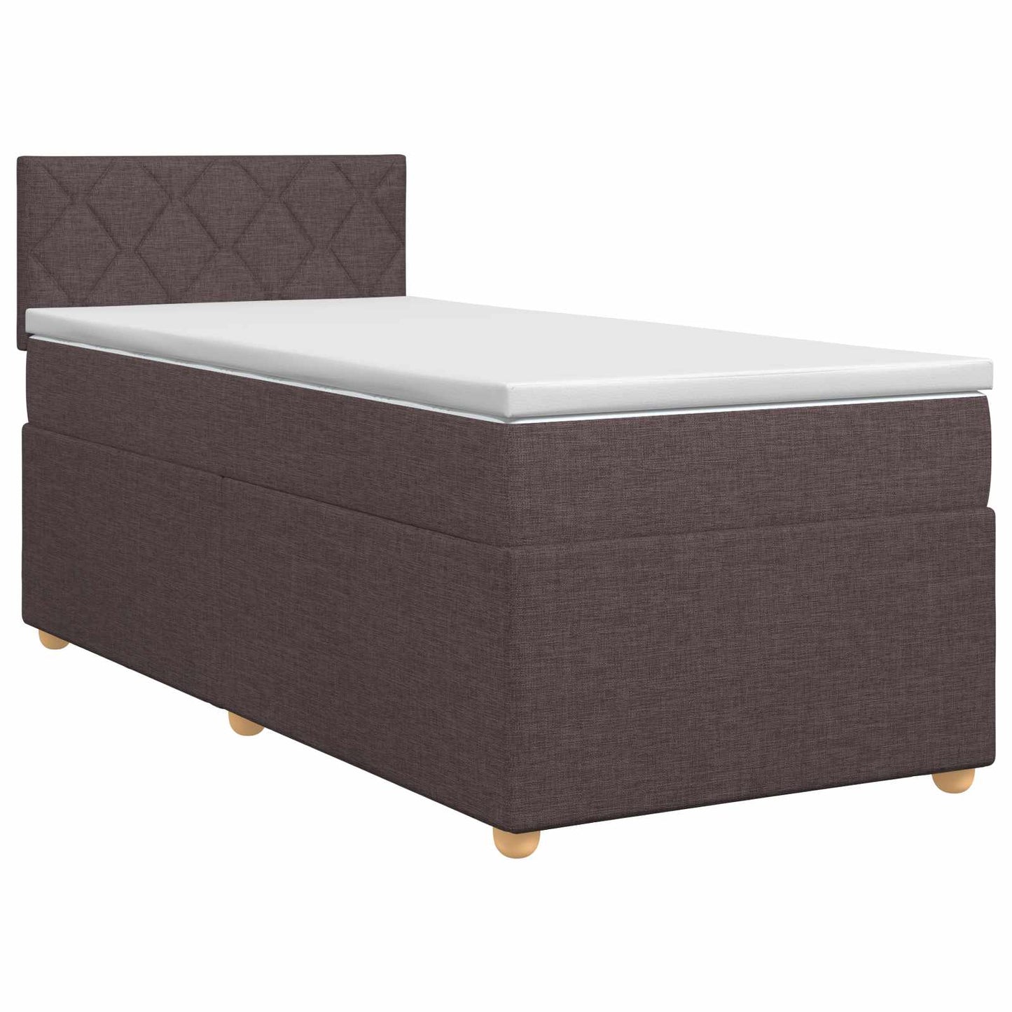 vidaXL Κρεβάτι box spring με στρώμα Σκούρο Καφέ 90 x 190 cm Ύφασμα