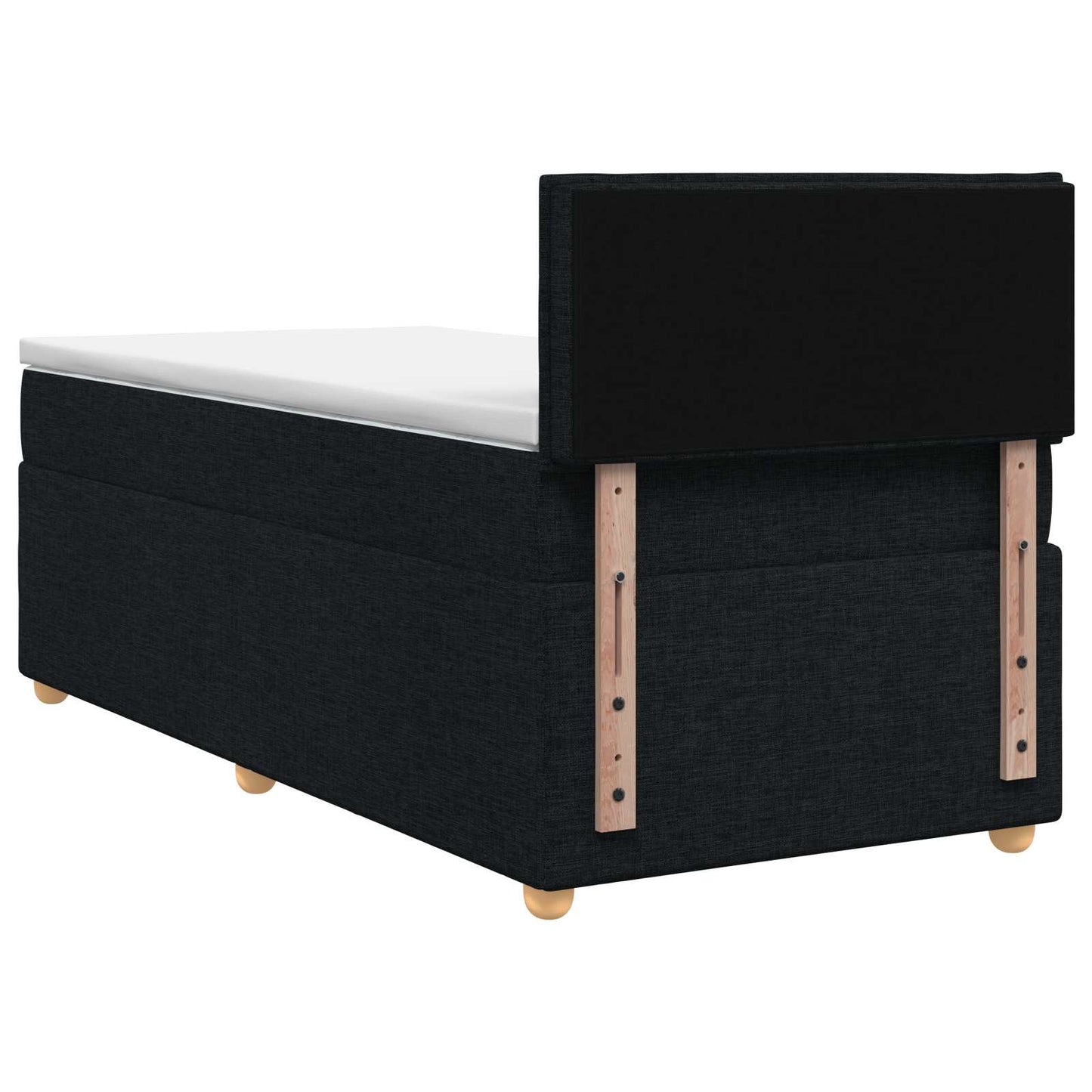 vidaXL Κρεβάτι box spring με στρώμα Μαύρο 90 x 200 cm Ύφασμα