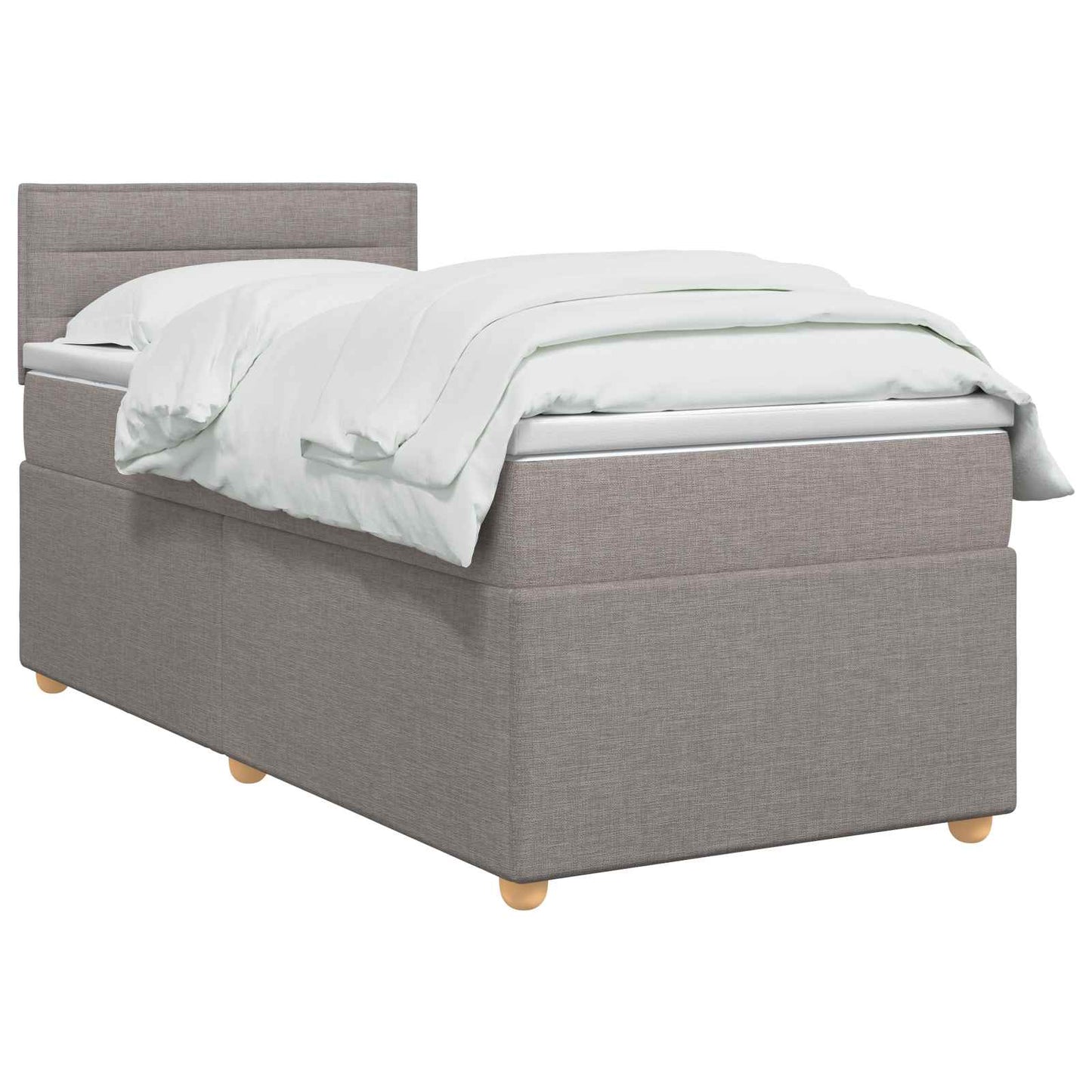 vidaXL Κρεβάτι box spring με στρώμα Taupe 100 x 200 cm Ύφασμα