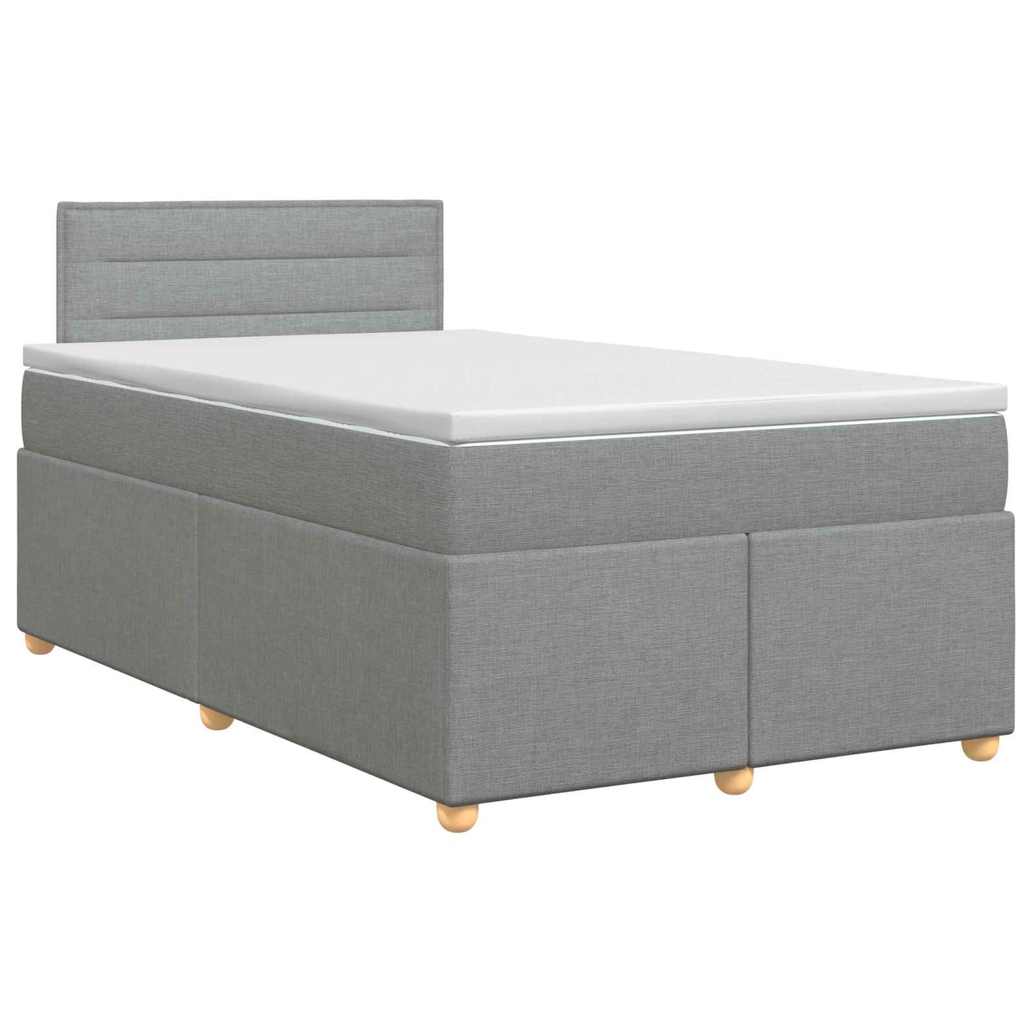 vidaXL Κρεβάτι box spring με στρώμα Ανοιχτό γκρι 120 x 190 cm Ύφασμα