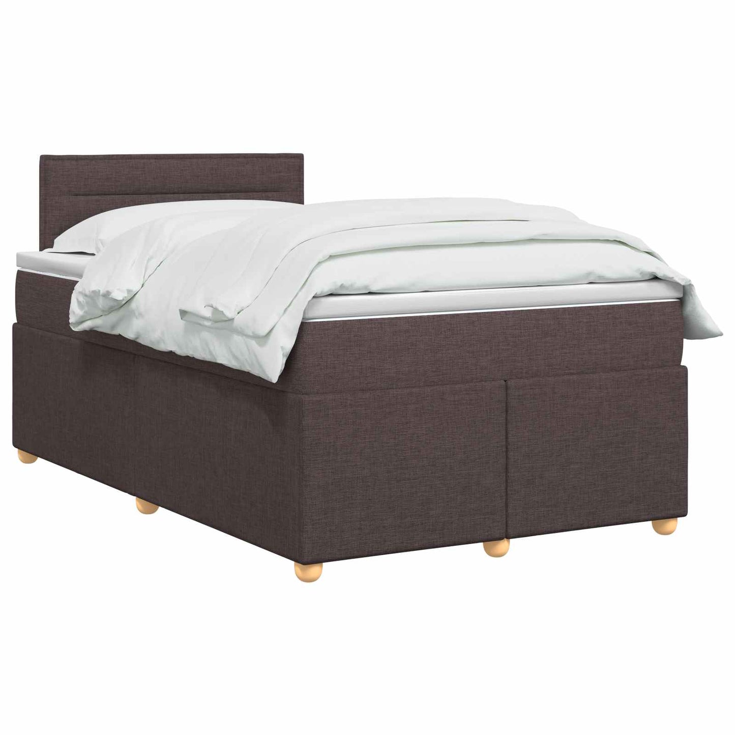 vidaXL Κρεβάτι box spring με στρώμα Σκούρο Καφέ 120 x 190 cm Ύφασμα