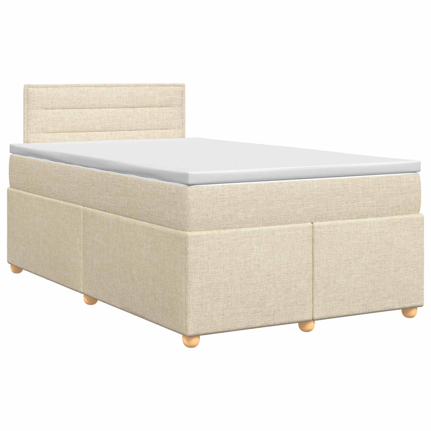 vidaXL Κρεβάτι box spring με στρώμα Κρεμ 120 x 190 cm Ύφασμα