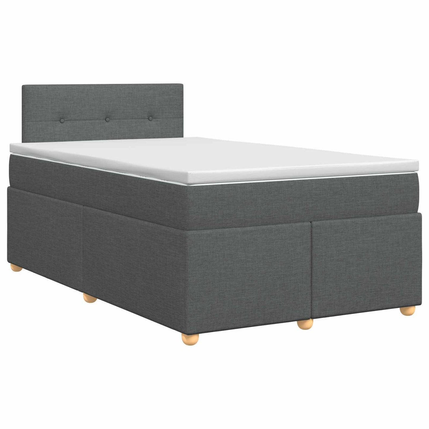 vidaXL Κρεβάτι box spring με στρώμα Σκούρο Γκρι 120 x 190 cm Ύφασμα