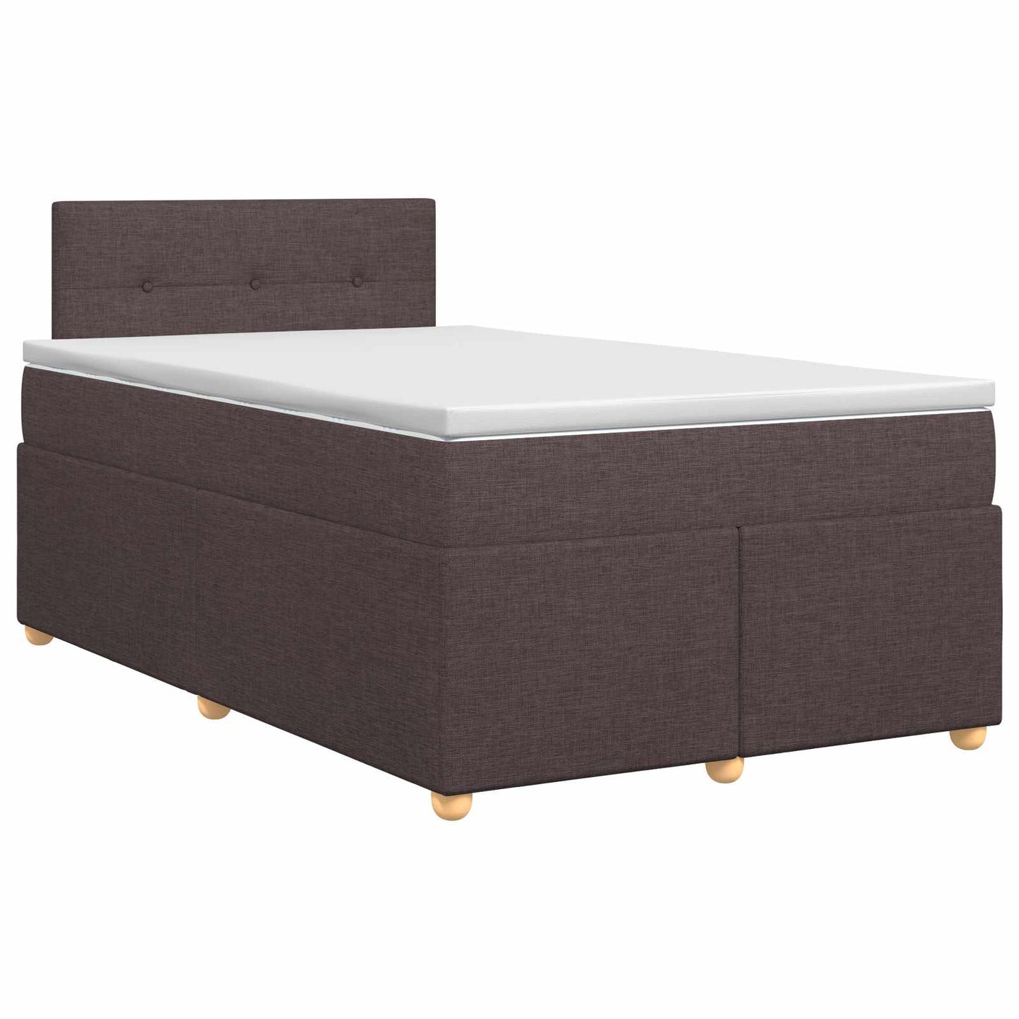 vidaXL Κρεβάτι box spring με στρώμα Σκούρο Καφέ 120 x 190 cm Ύφασμα