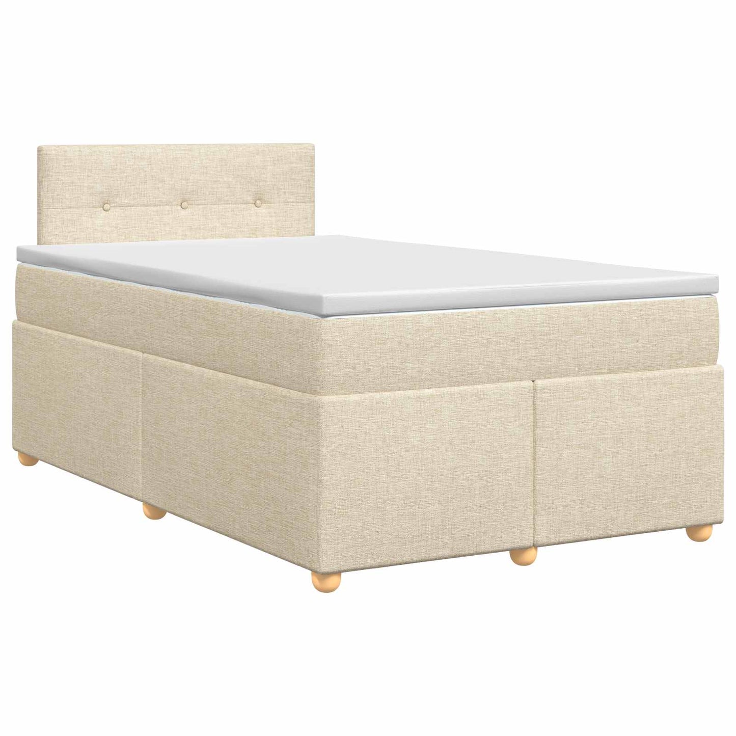 vidaXL Κρεβάτι box spring με στρώμα Κρεμ 120 x 190 cm Ύφασμα