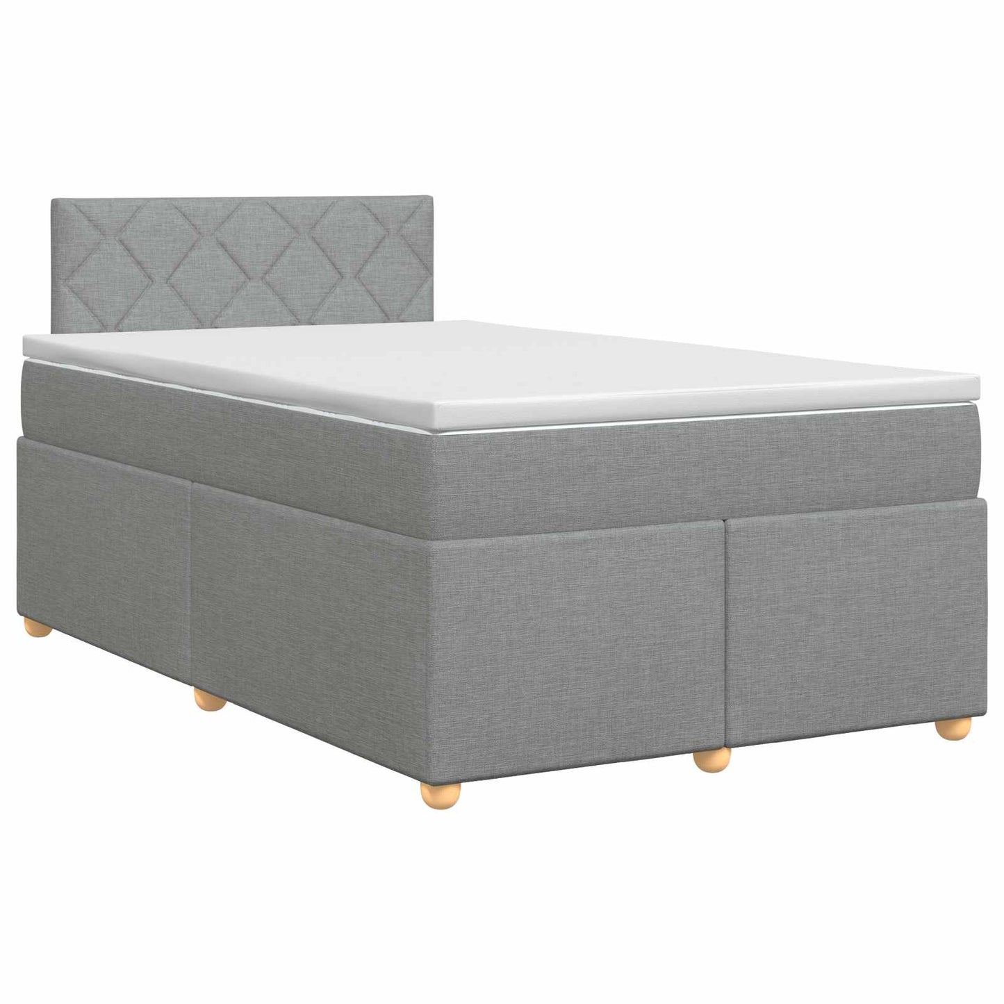 vidaXL Κρεβάτι box spring με στρώμα Ανοιχτό γκρι 120 x 190 cm Ύφασμα