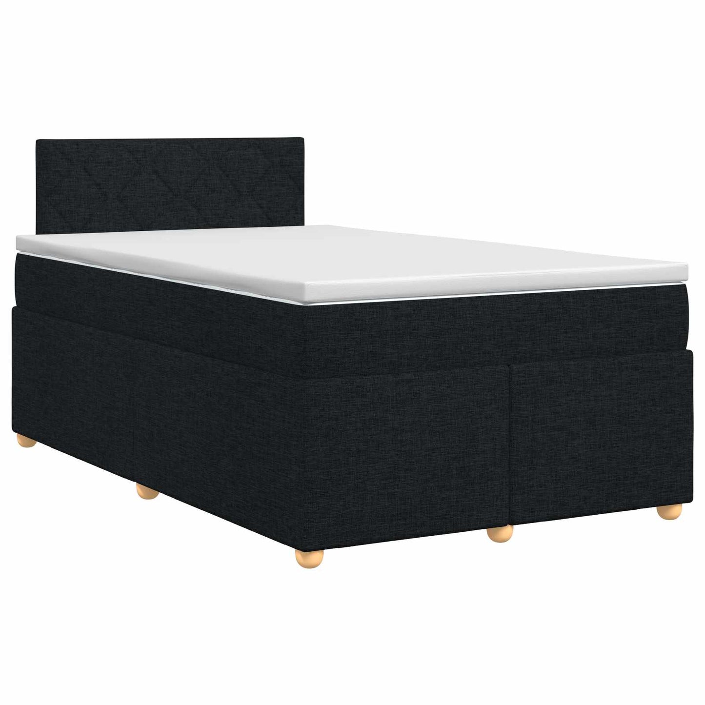 vidaXL Κρεβάτι box spring με στρώμα Μαύρο 120 x 190 cm Ύφασμα