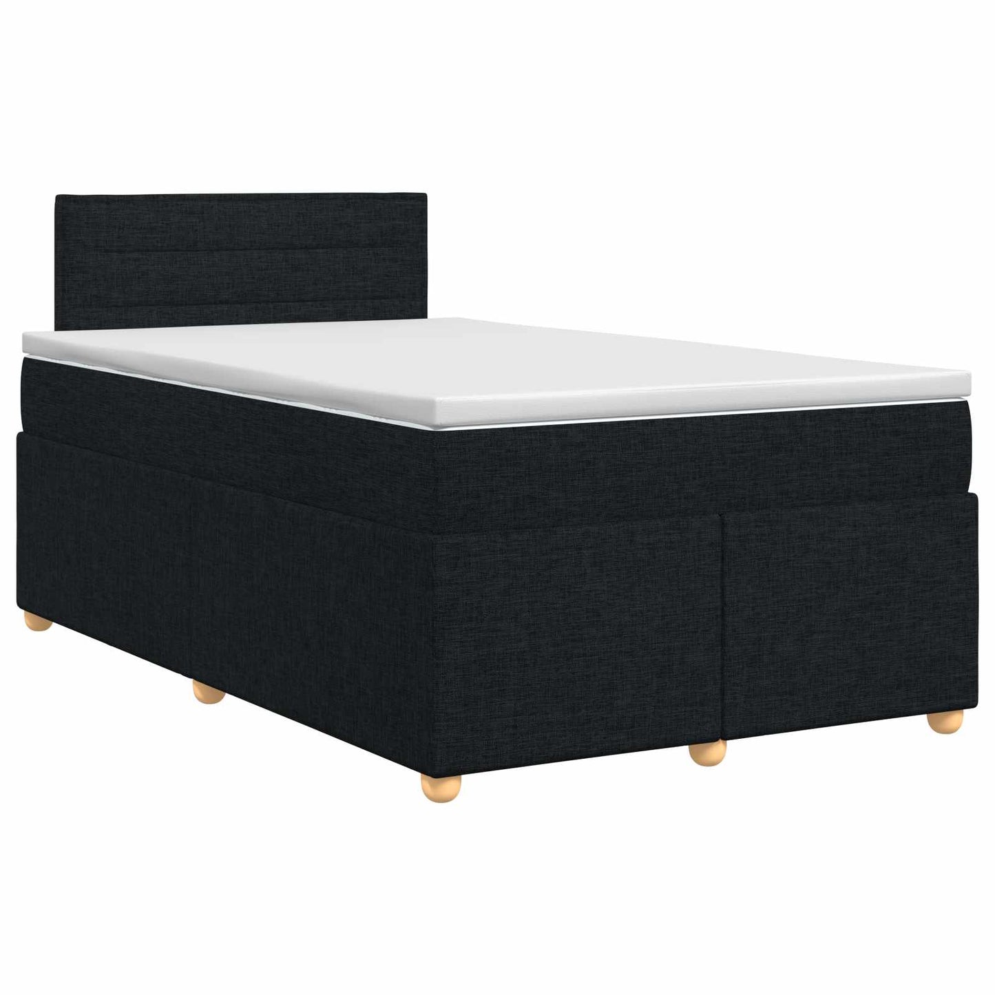 vidaXL Κρεβάτι box spring με στρώμα Μαύρο 120 x 200 cm Ύφασμα
