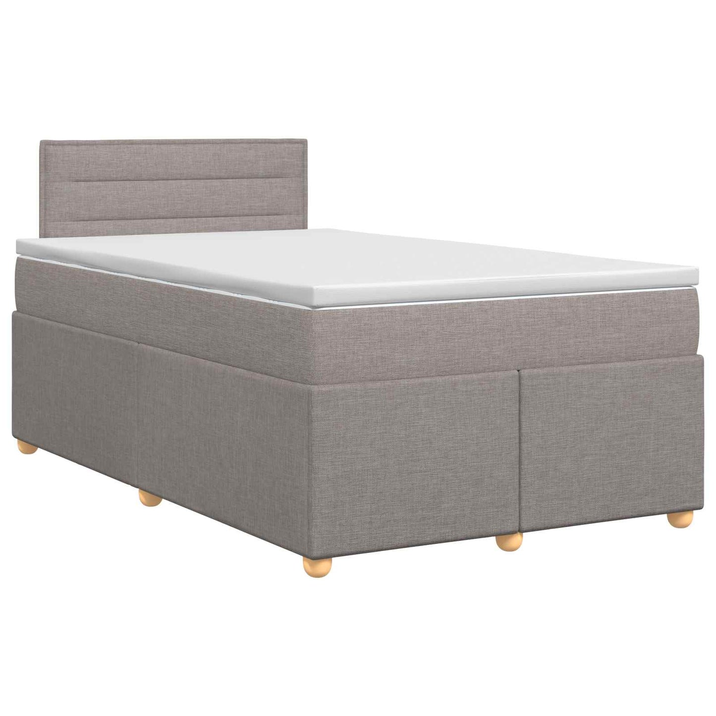 vidaXL Κρεβάτι box spring με στρώμα Taupe 120 x 200 cm Ύφασμα