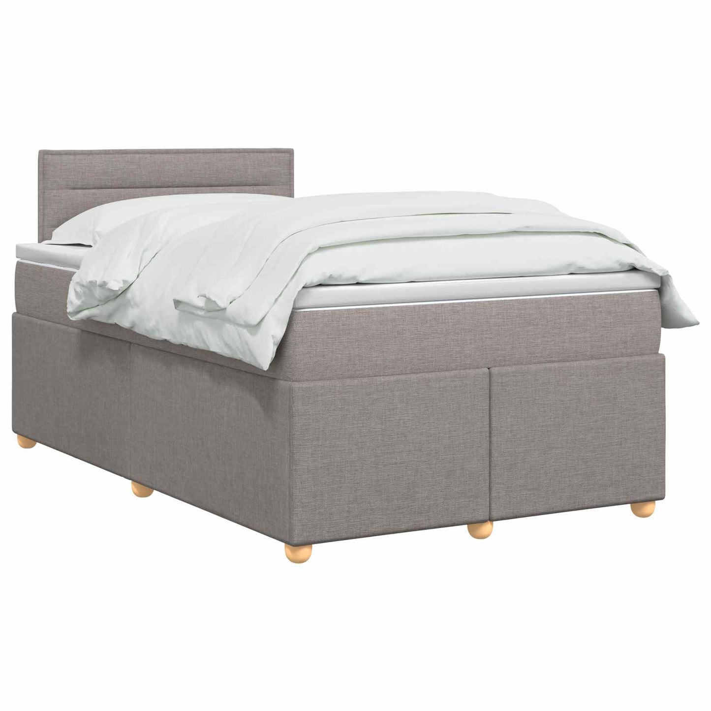 vidaXL Κρεβάτι box spring με στρώμα Taupe 120 x 200 cm Ύφασμα