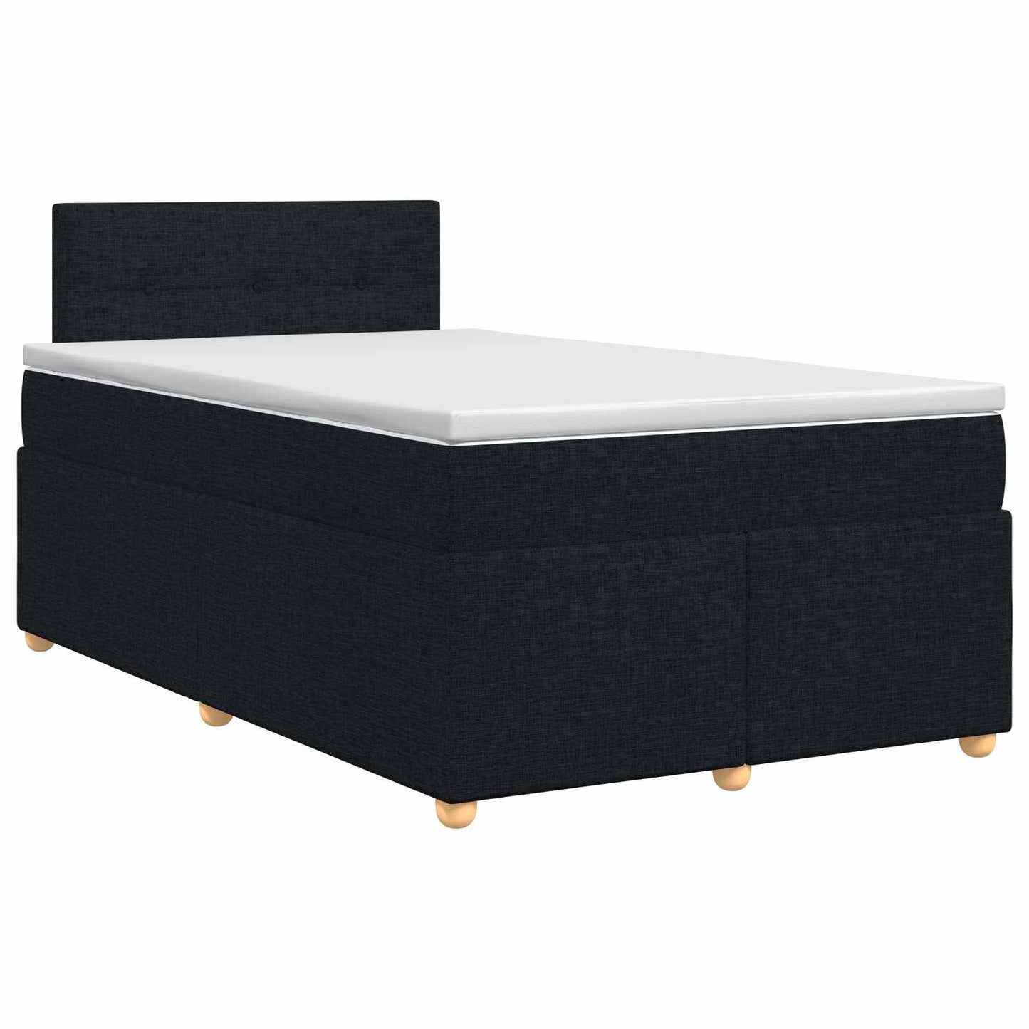 vidaXL Κρεβάτι box spring με στρώμα Μαύρο 120 x 200 cm Ύφασμα