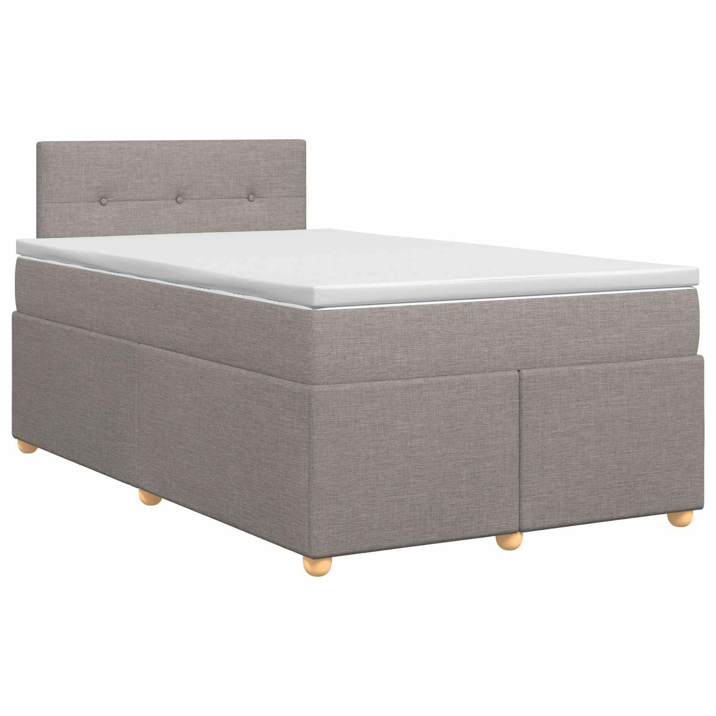 vidaXL Κρεβάτι box spring με στρώμα Taupe 120 x 200 cm Ύφασμα