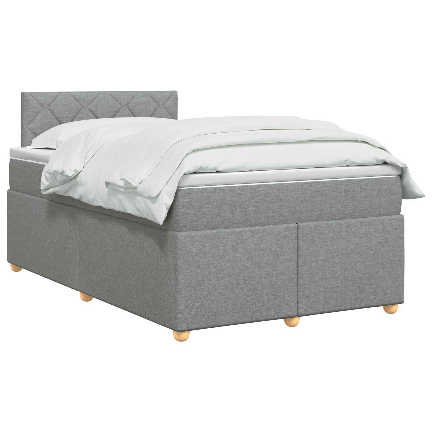vidaXL Κρεβάτι box spring με στρώμα Ανοιχτό γκρι 120 x 200 cm Ύφασμα
