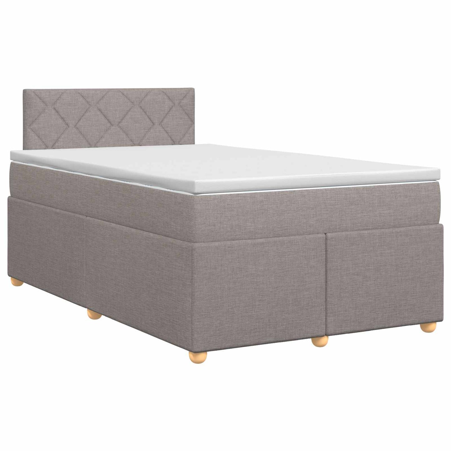 vidaXL Κρεβάτι box spring με στρώμα Taupe 120 x 200 cm Ύφασμα