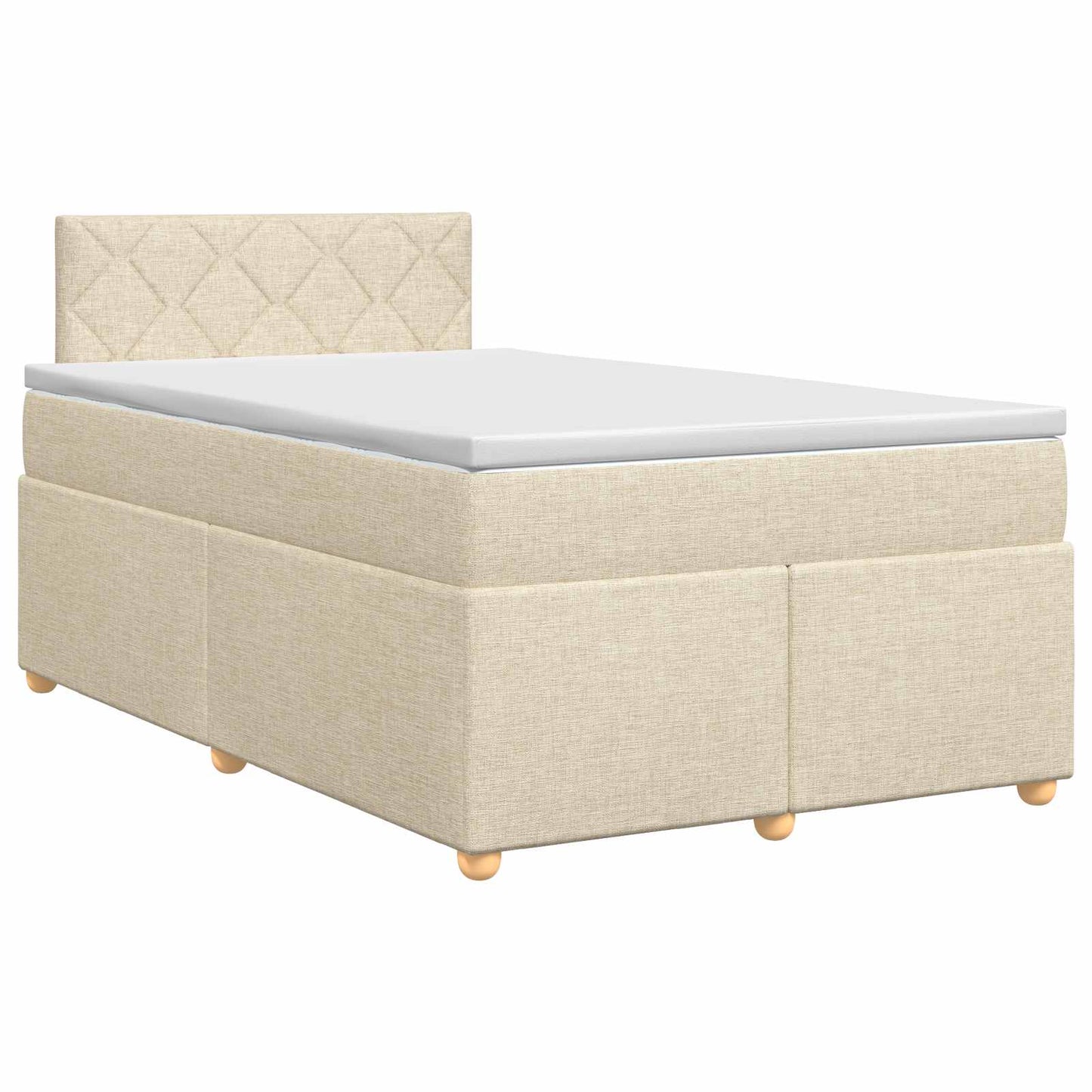 vidaXL Κρεβάτι box spring με στρώμα Κρεμ 120 x 200 cm Ύφασμα