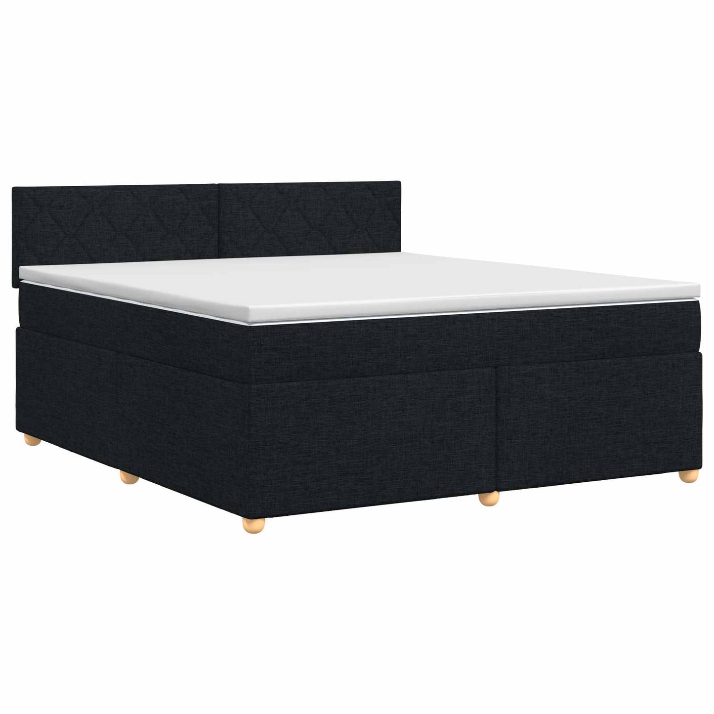 vidaXL Κρεβάτι box spring με στρώμα Μαύρο 140 x 190 cm Ύφασμα