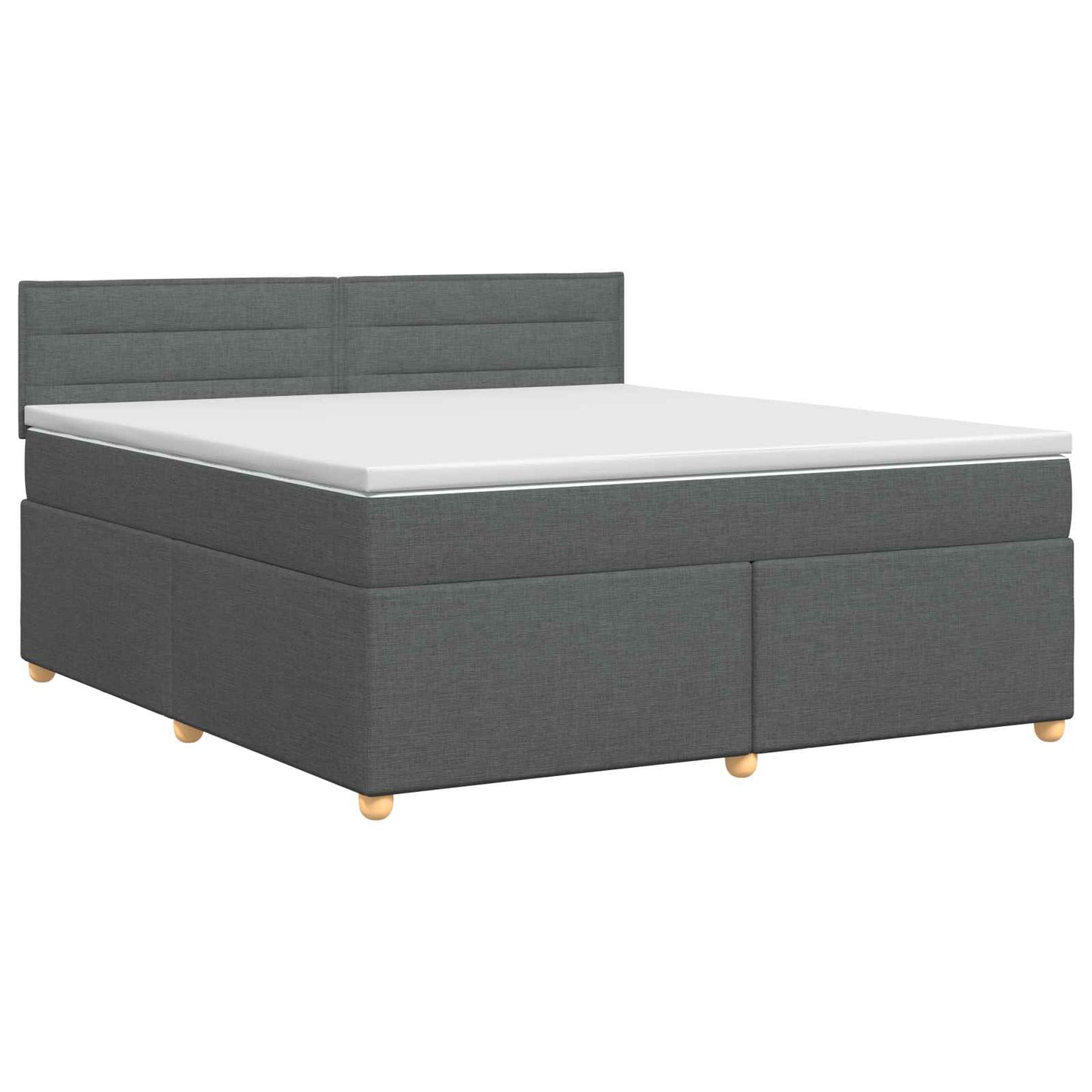 vidaXL Κρεβάτι box spring με στρώμα Σκούρο Γκρι 140 x 200 cm Ύφασμα