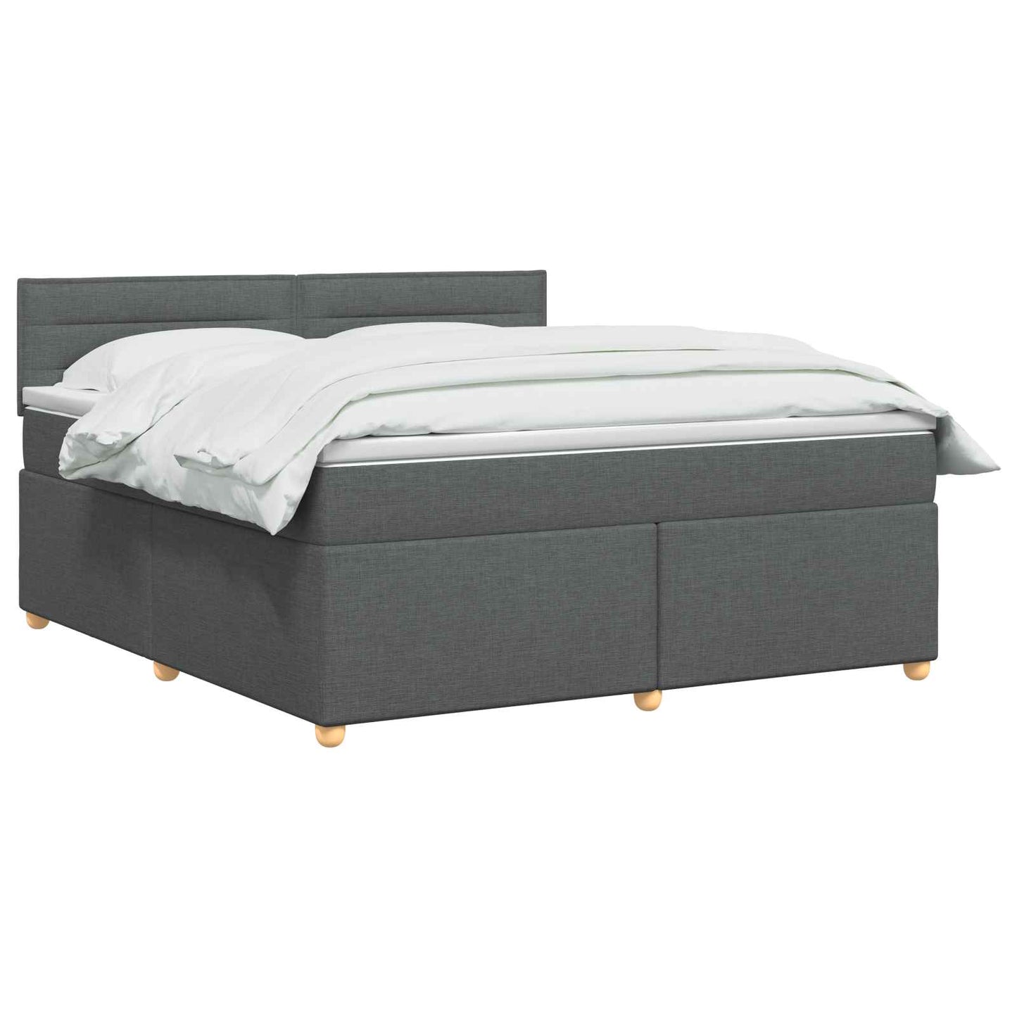 vidaXL Κρεβάτι box spring με στρώμα Σκούρο Γκρι 140 x 200 cm Ύφασμα