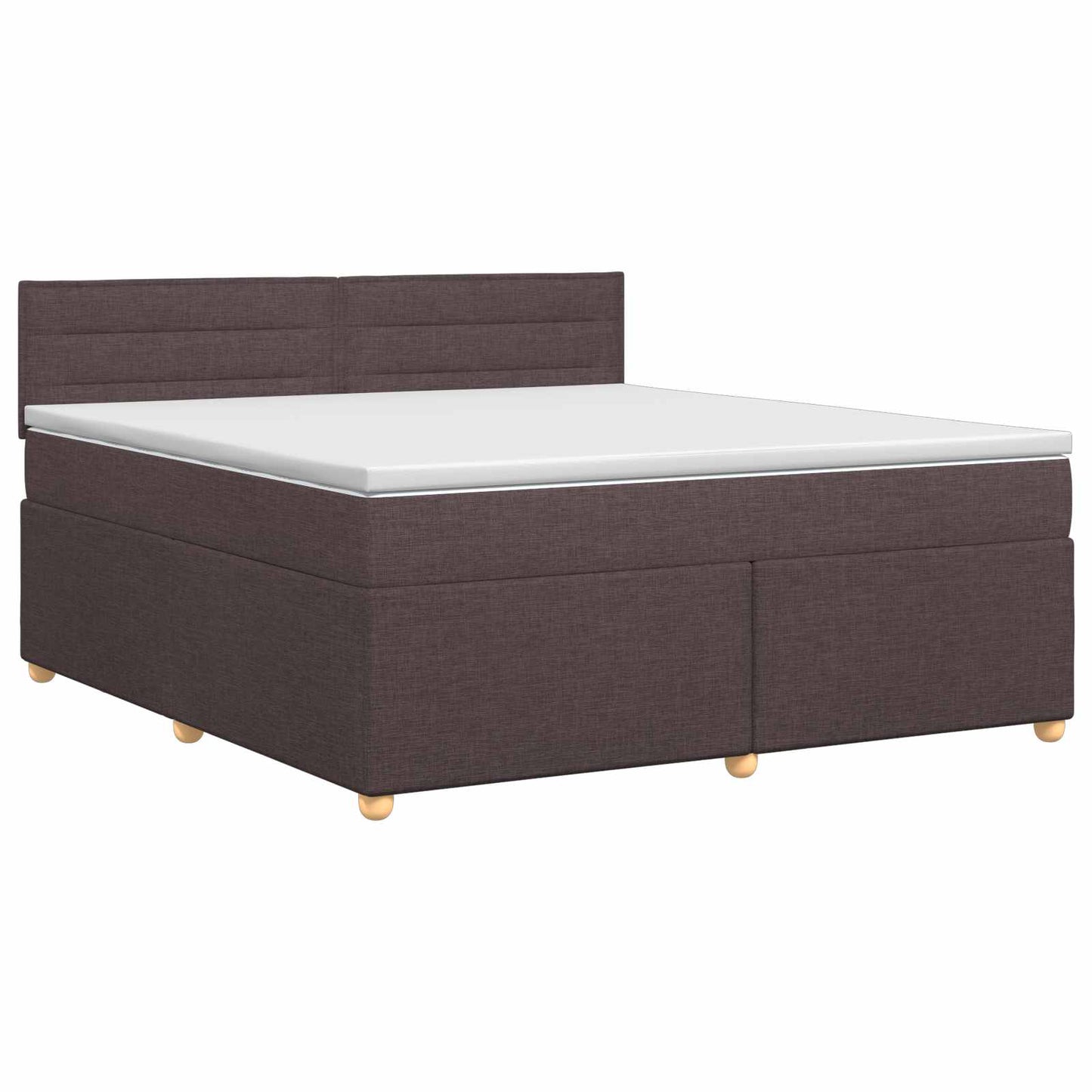 vidaXL Κρεβάτι box spring με στρώμα Σκούρο Καφέ 140 x 200 cm Ύφασμα