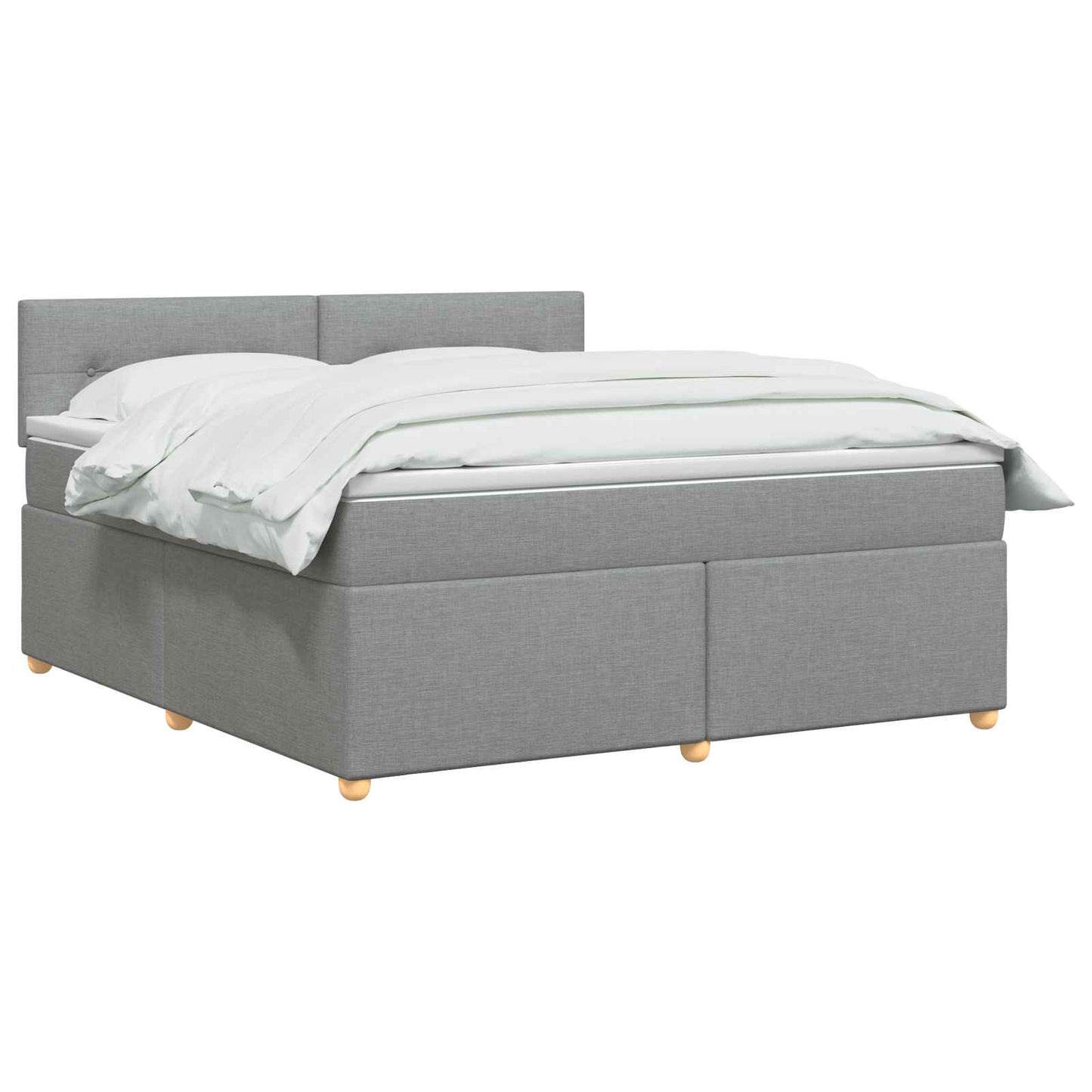 vidaXL Κρεβάτι box spring με στρώμα Ανοιχτό γκρι 140 x 200 cm Ύφασμα
