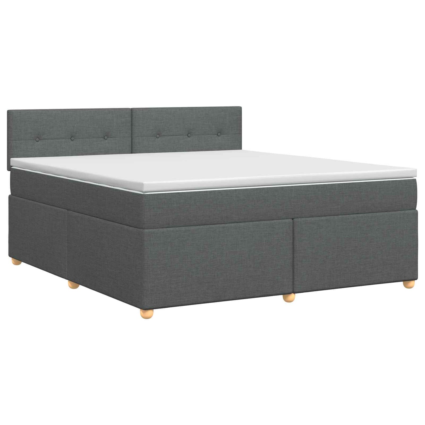 vidaXL Κρεβάτι box spring με στρώμα Σκούρο Γκρι 140 x 200 cm Ύφασμα